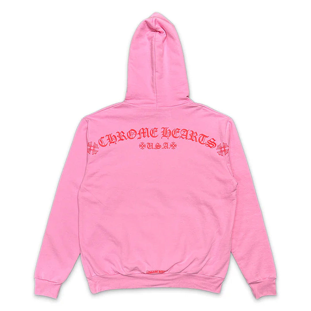 Chrome Hearts Pink Red T - Bar Hoodie