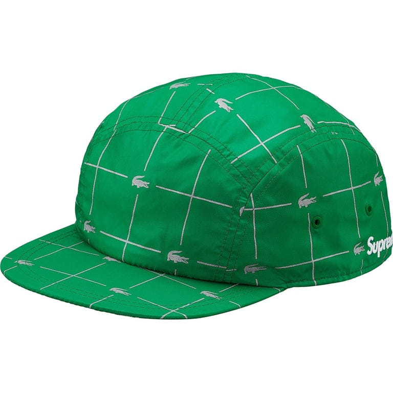 Supreme Lacoste Reflective Grid Nylon Camp Cap (Green)
