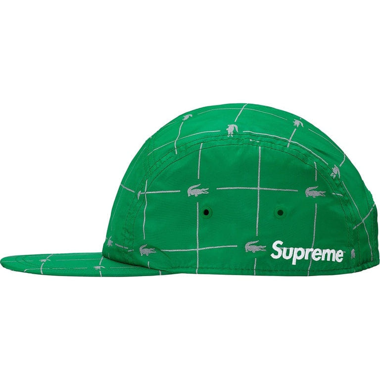 Supreme Lacoste Reflective Grid Nylon Camp Cap (Green)