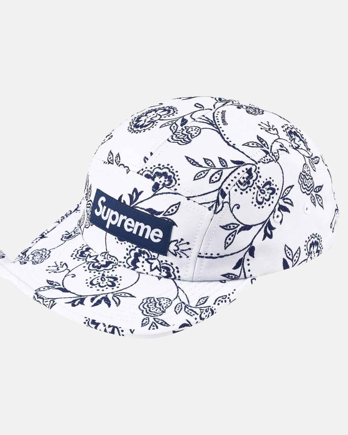 Supreme Floral Jacquard Camp Cap White