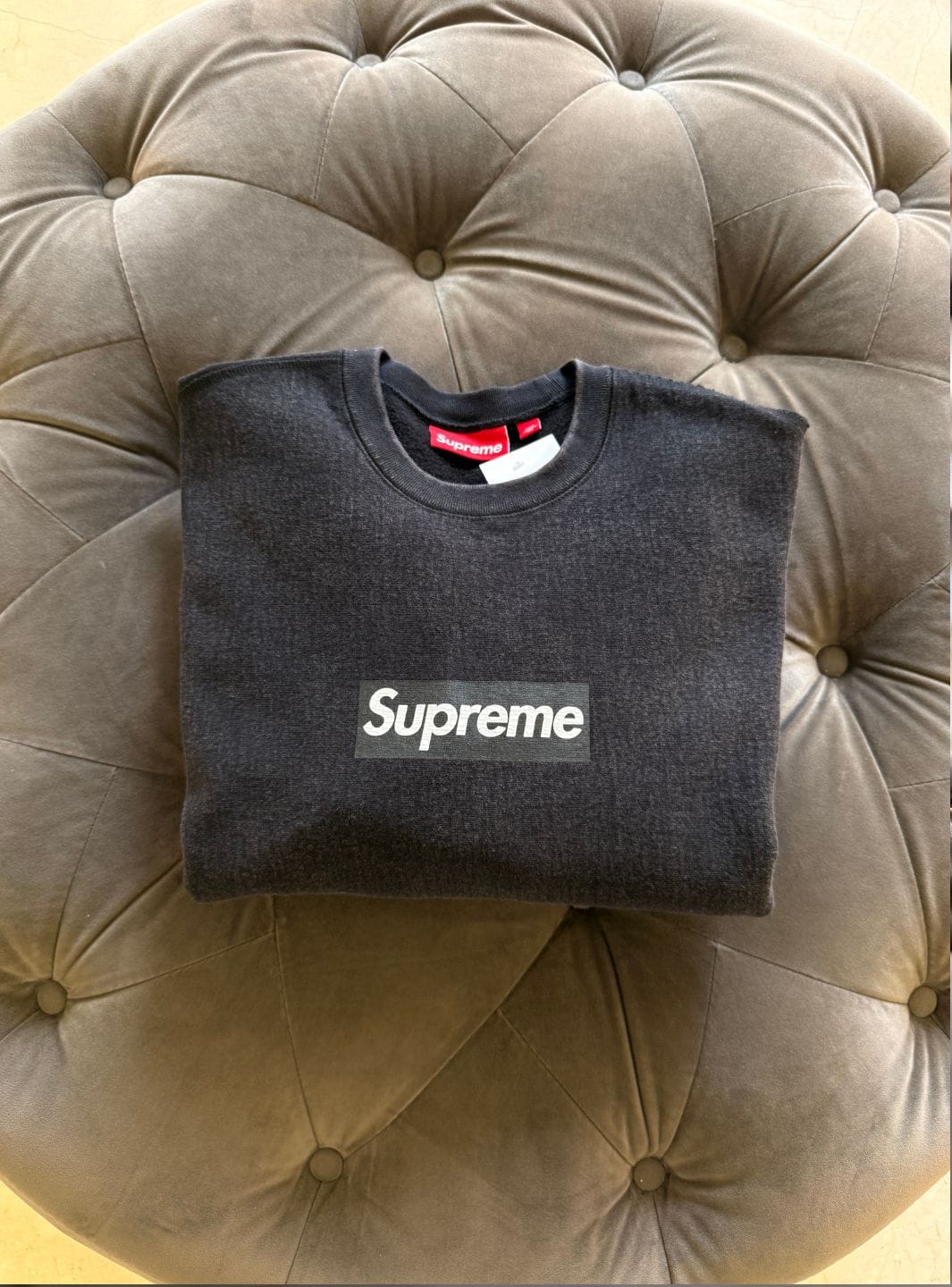 Supreme Washed Box Logo Crewneck Black