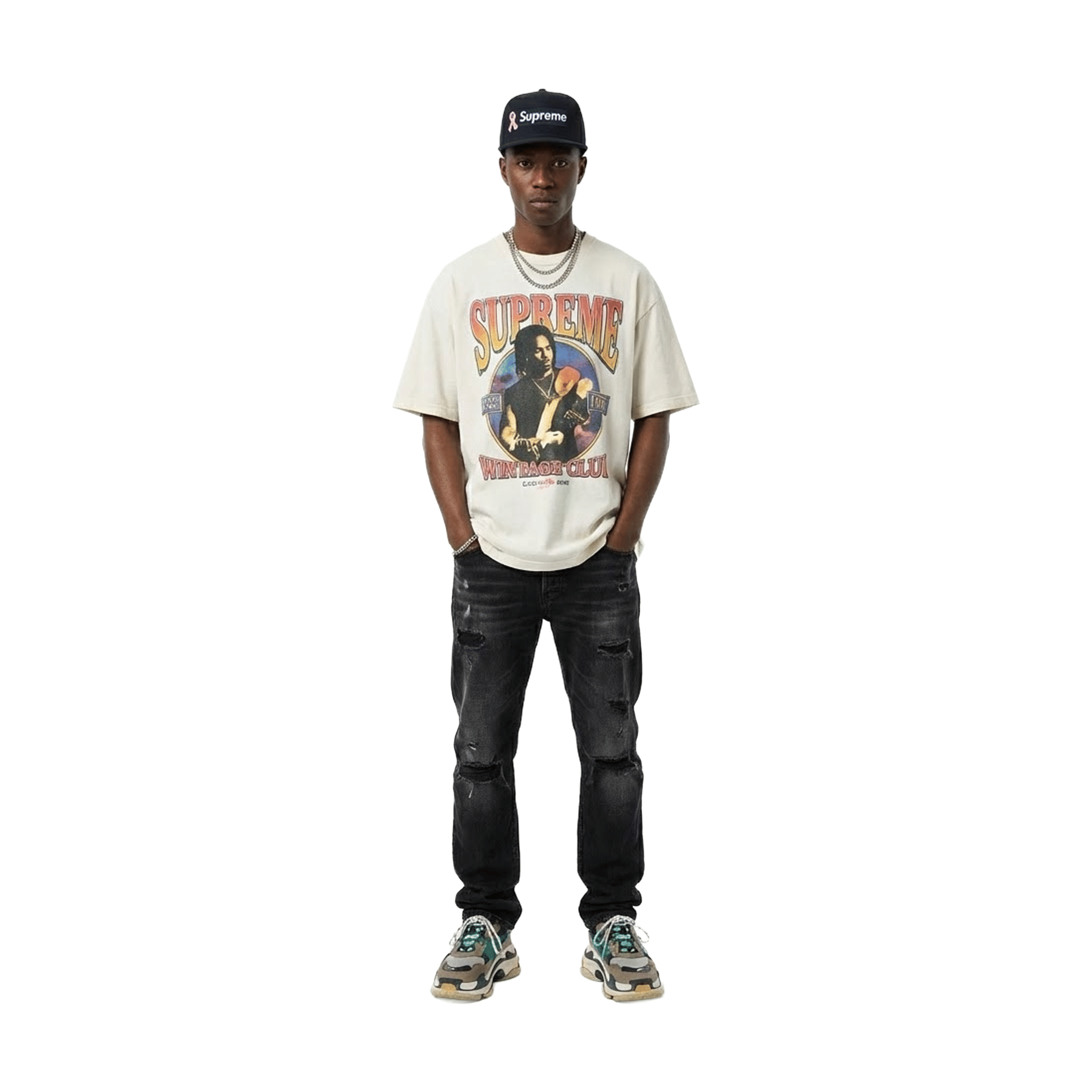 Supreme Breast Cancer Awareness Box Logo New Era® Cap Navy (FW25)