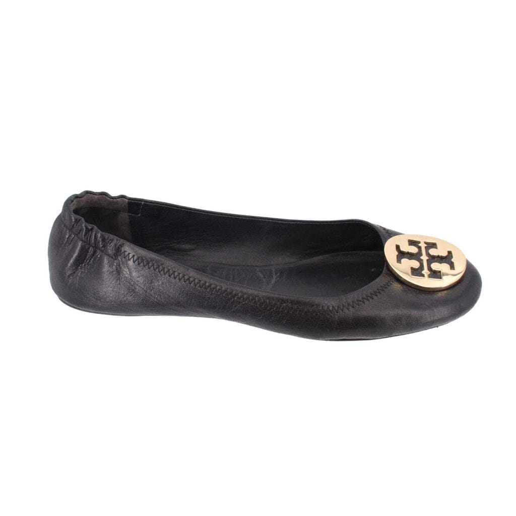 Tory Burch REVA TRAVEL BALLET FLATS BLACK 8.5 US