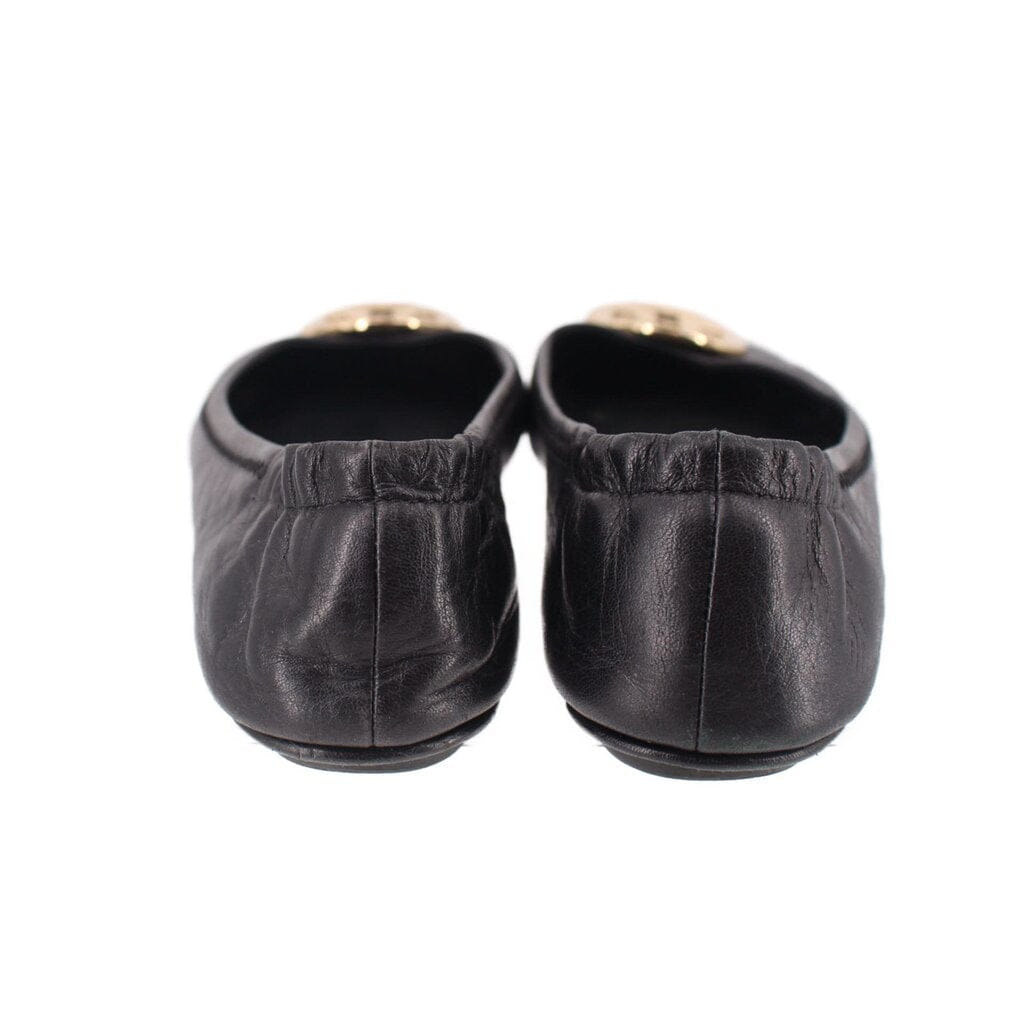 Tory Burch REVA TRAVEL BALLET FLATS BLACK 8.5 US
