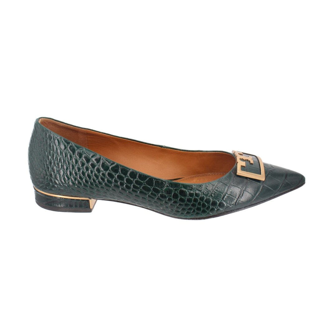 Tory Burch LEATHER FLATS GREEN 8 US