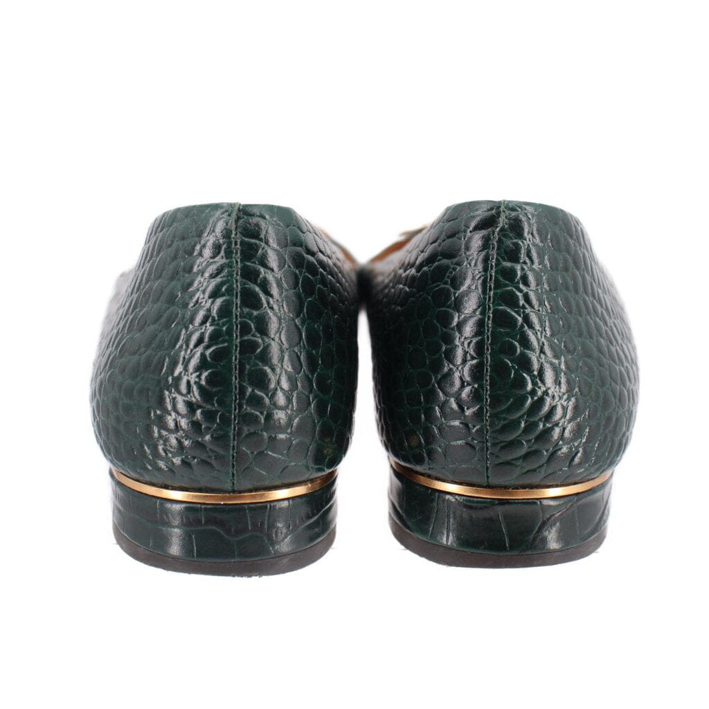 Tory Burch LEATHER FLATS GREEN 8 US