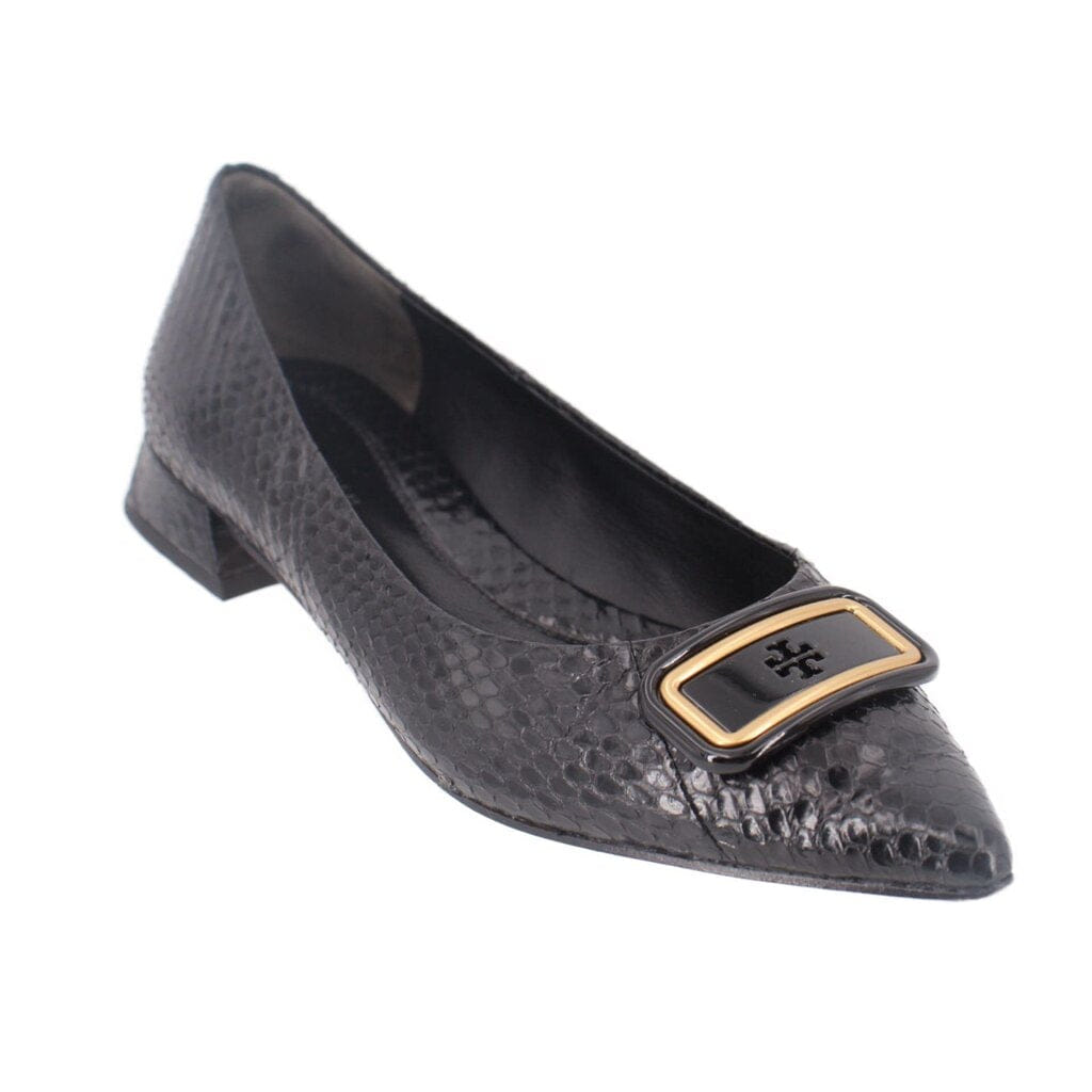 Tory Burch SNAKE FLATS BLACK 6.5 US