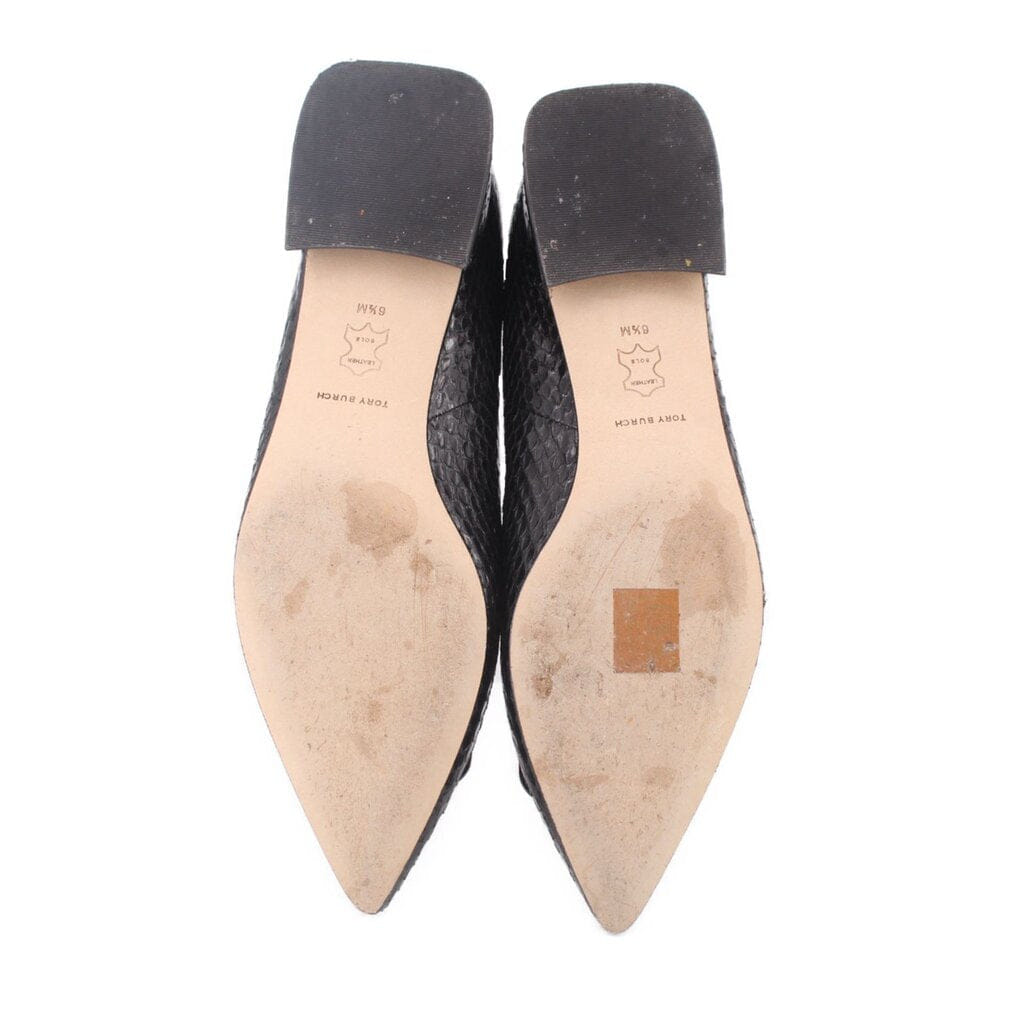 Tory Burch SNAKE FLATS BLACK 6.5 US