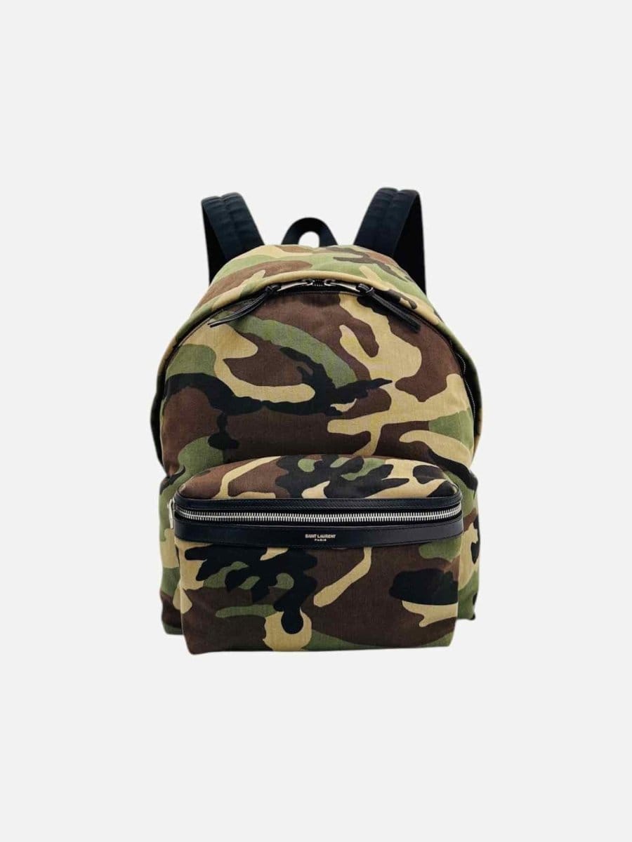 Saint Laurent Camo Khaki Multicolor Backpack