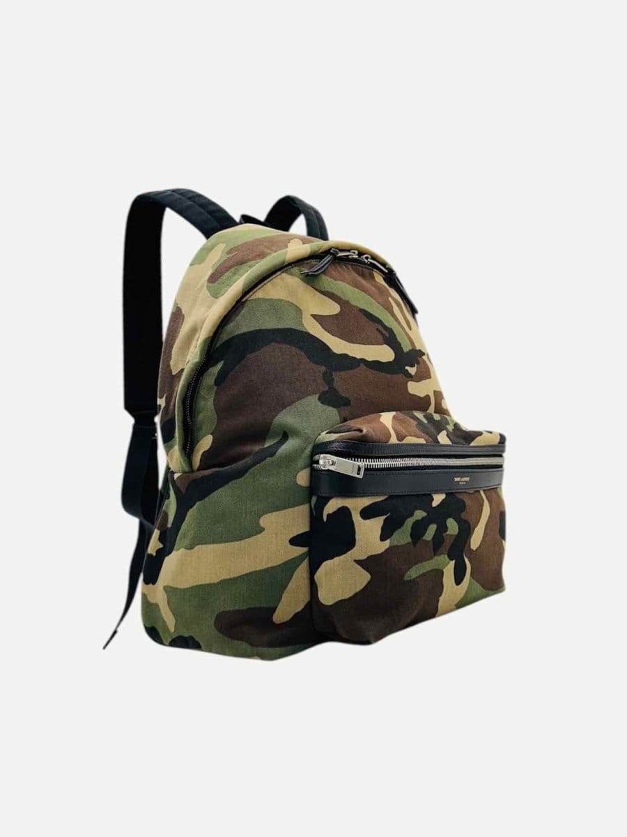 Saint Laurent Camo Khaki Multicolor Backpack
