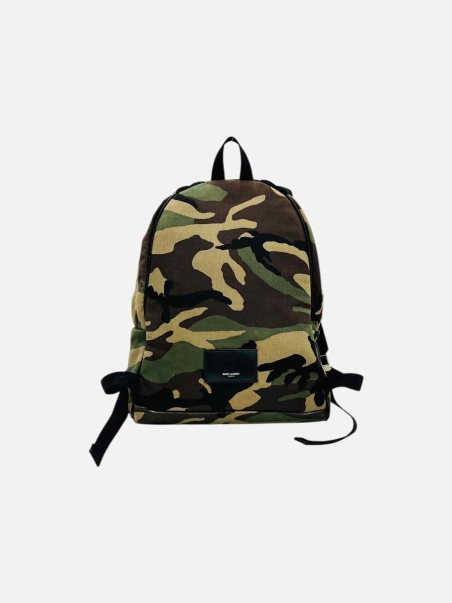 Saint Laurent Camo Khaki Multicolor Backpack