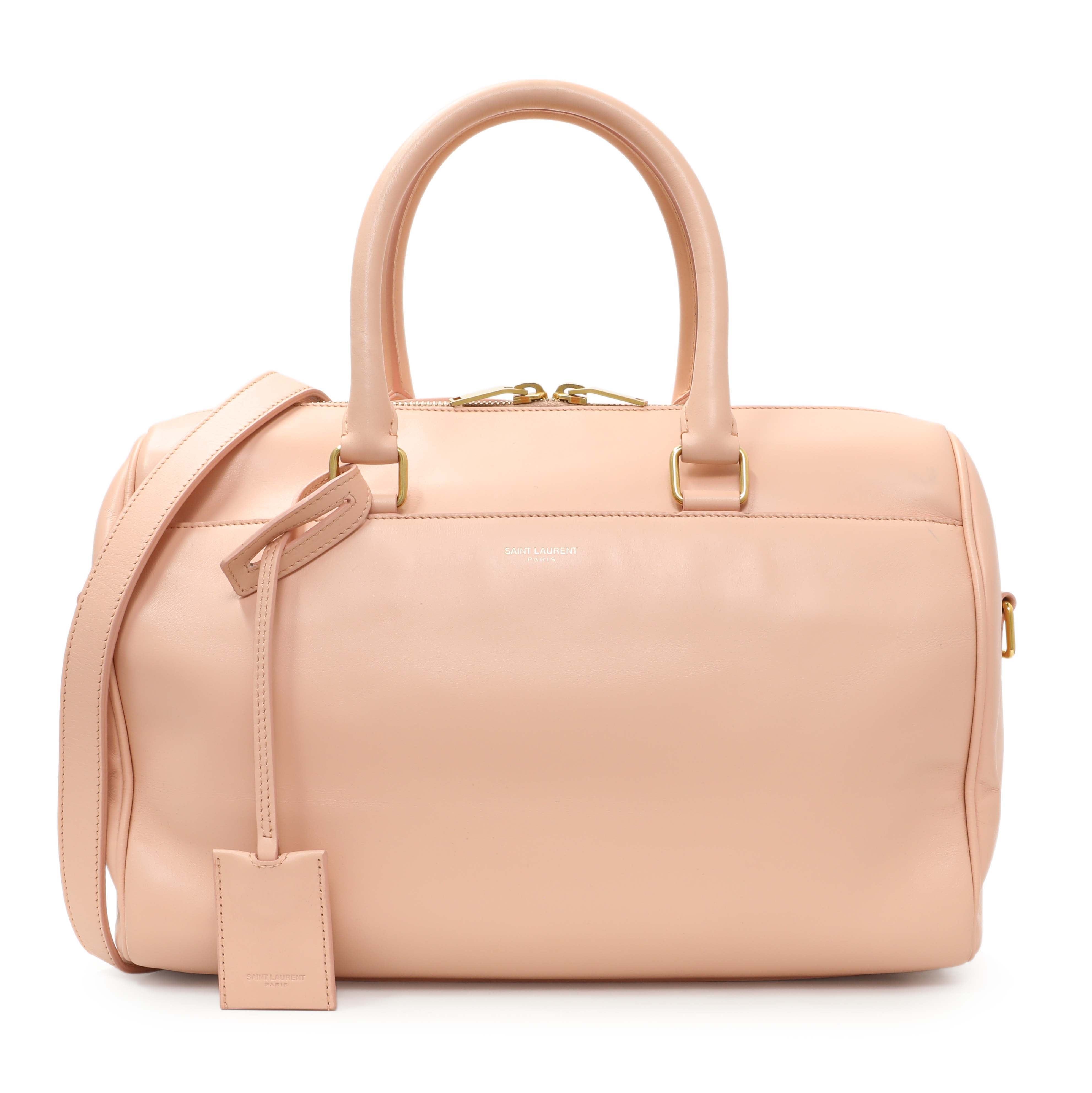 Saint Laurent Peach Calfskin Classic Baby Duffle