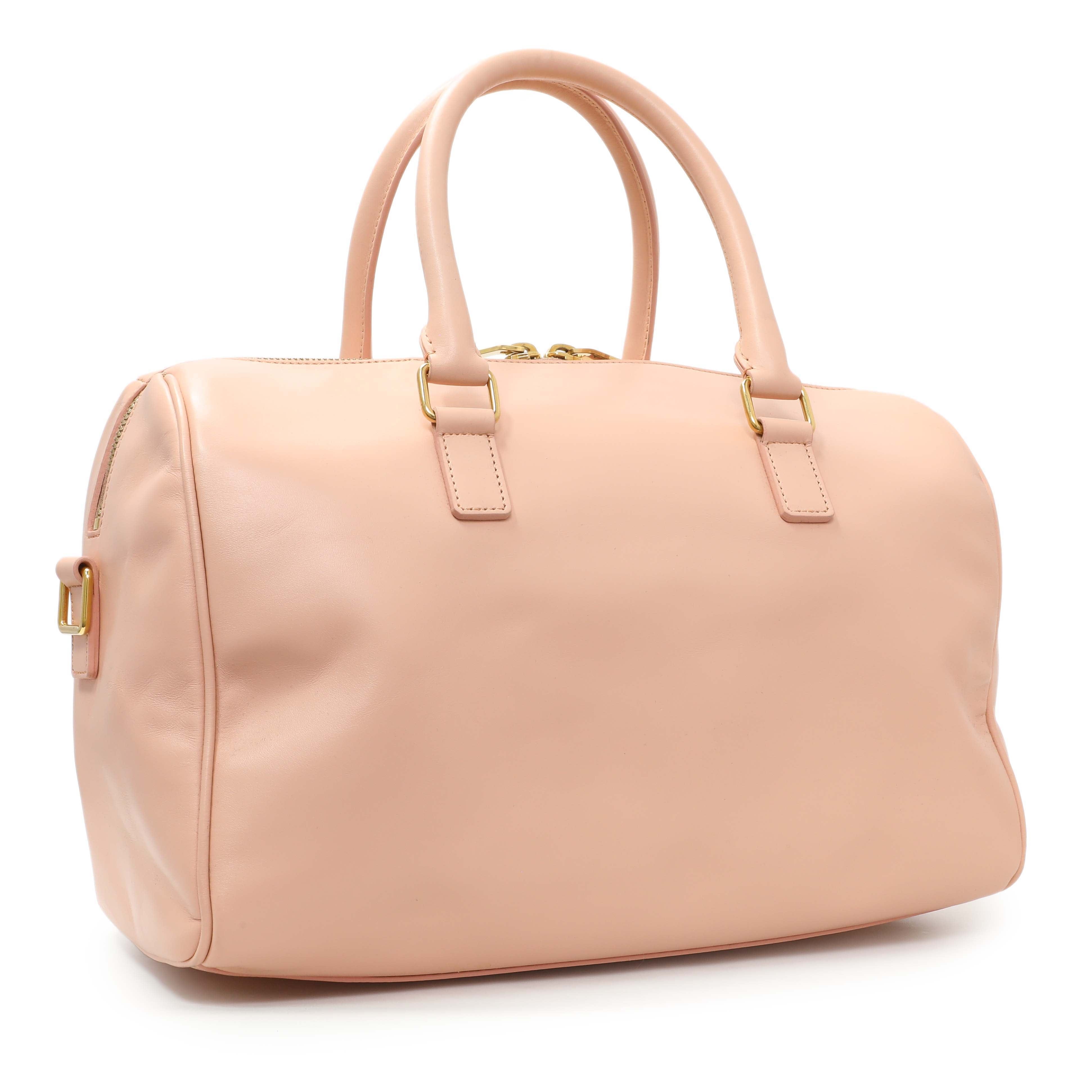 Saint Laurent Peach Calfskin Classic Baby Duffle