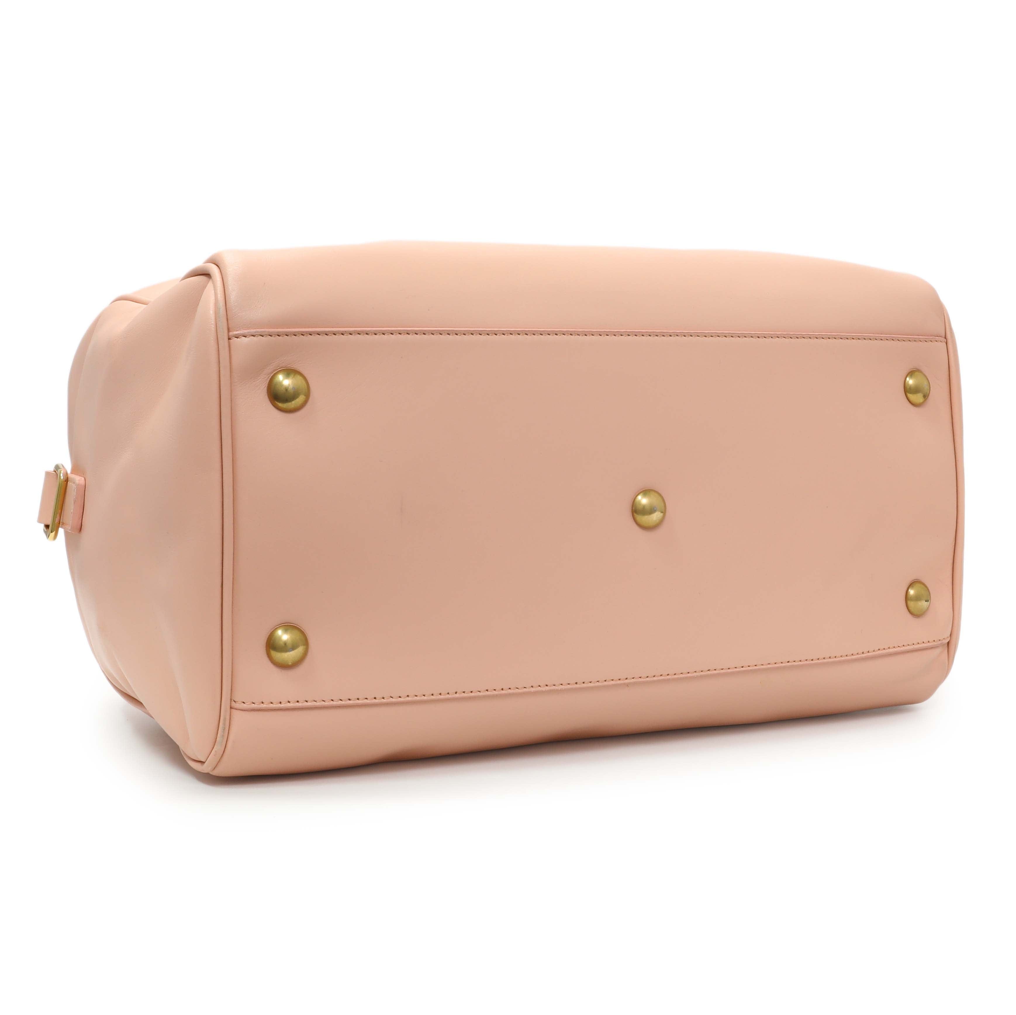 Saint Laurent Peach Calfskin Classic Baby Duffle