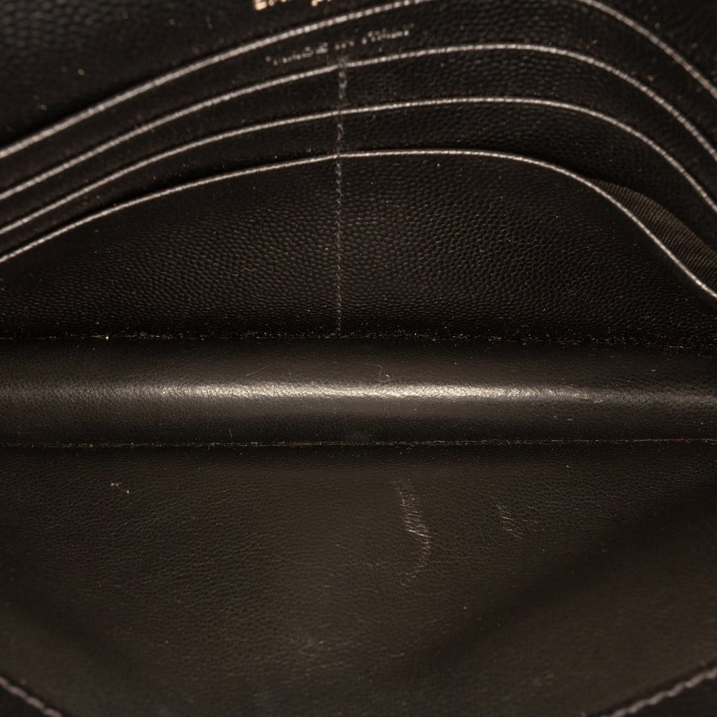 Saint Laurent Grain De Poudre Cassandre Monochrome Envelope Chain Wallet