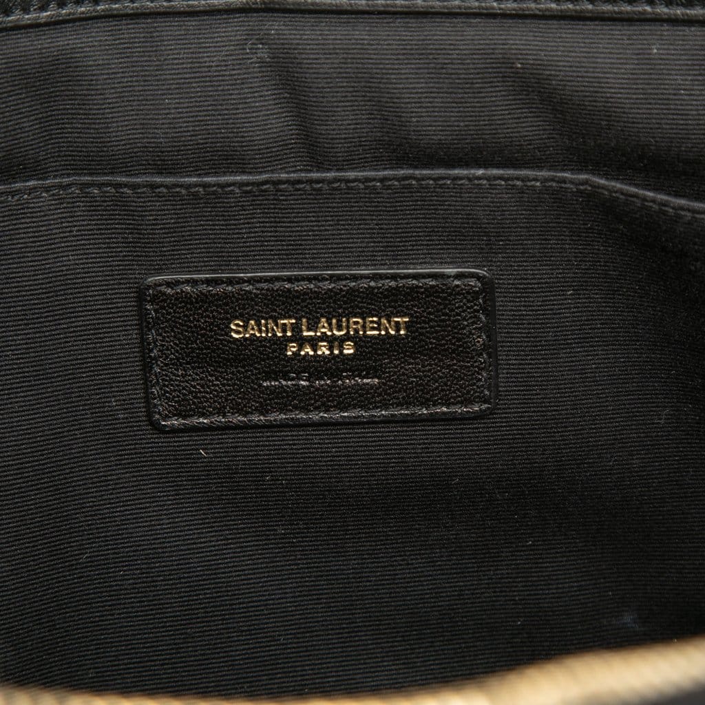 Saint Laurent Chevron Leather Monogram Document Holder