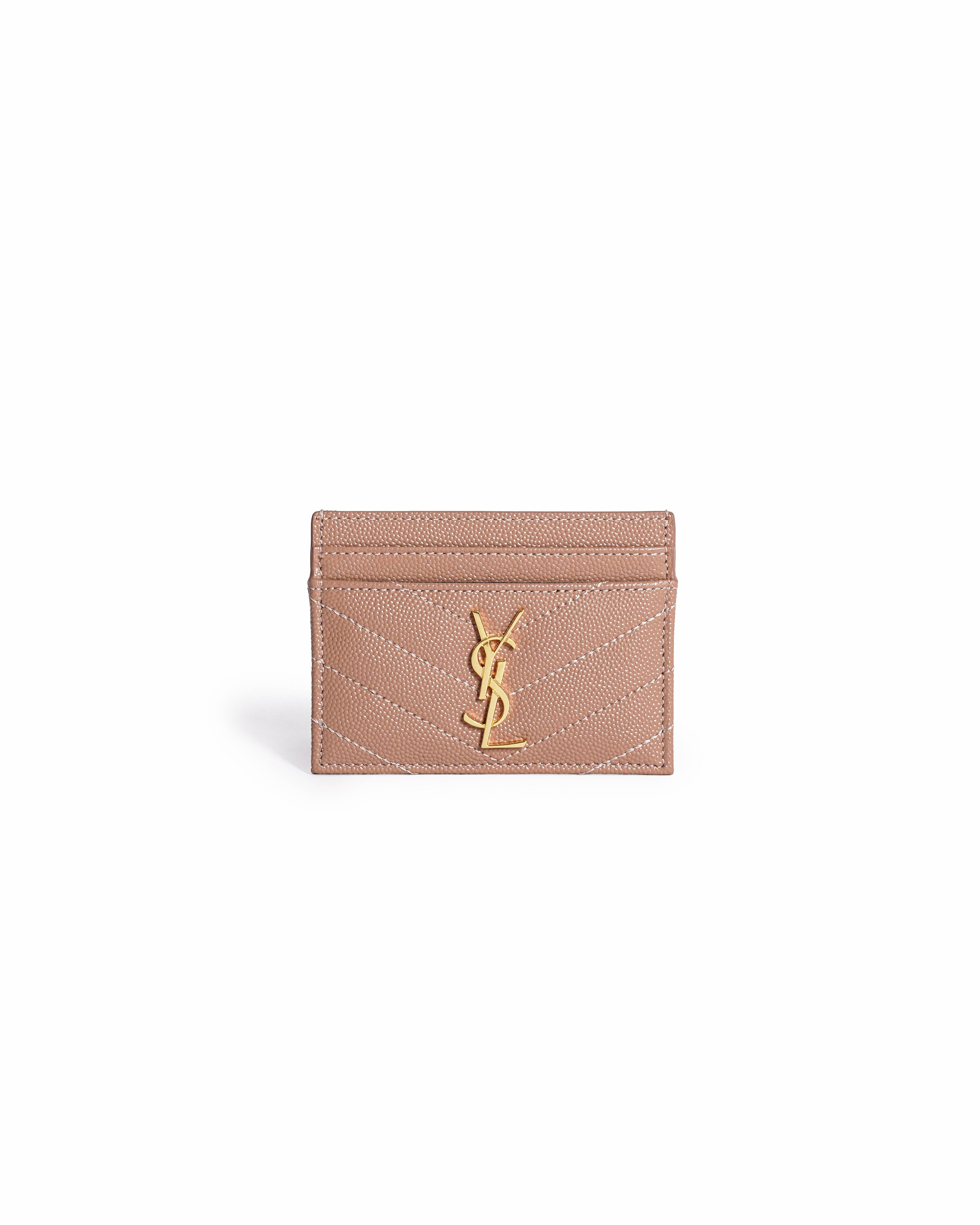 Saint Laurent Monogram card holder Beige