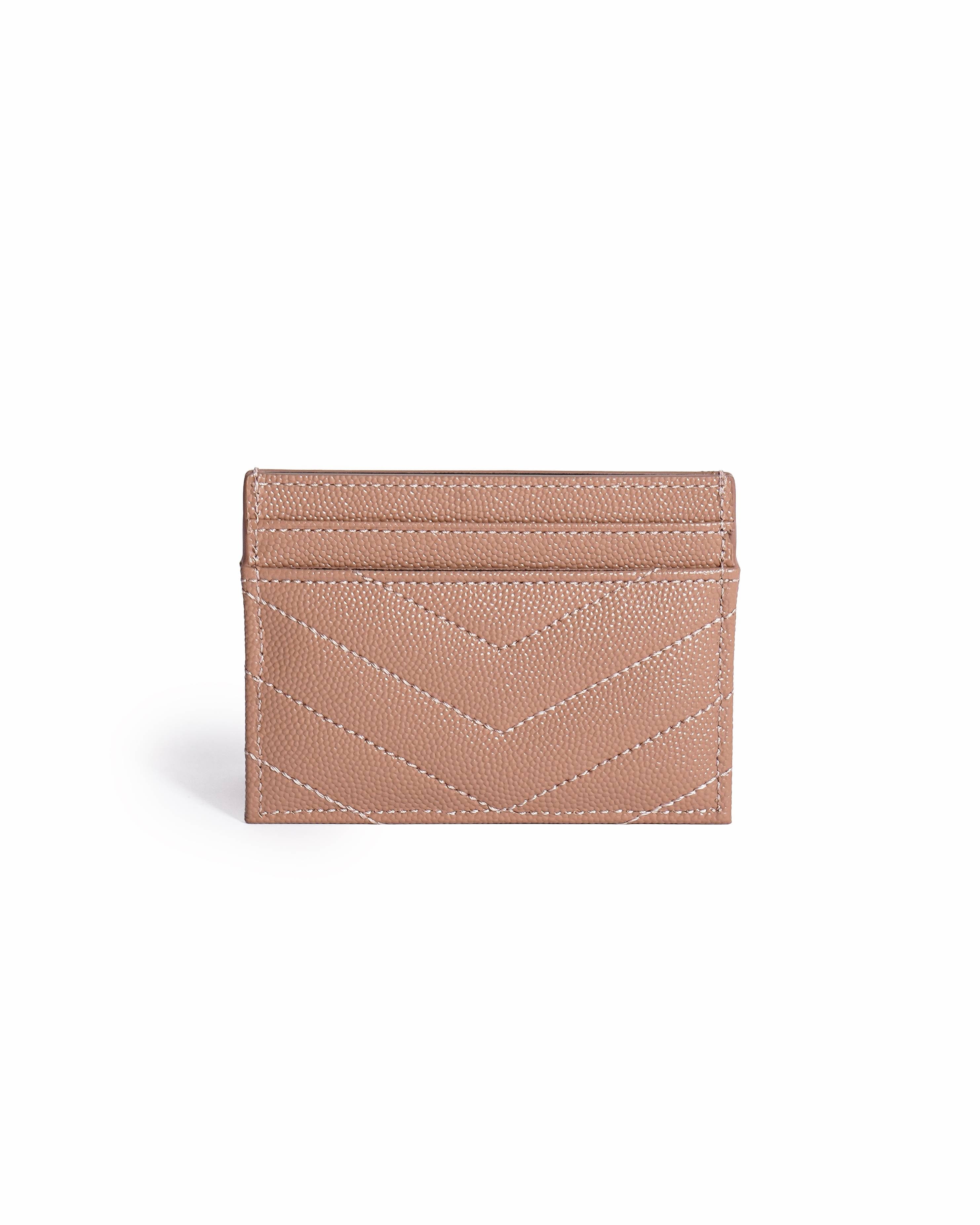 Saint Laurent Monogram card holder Beige