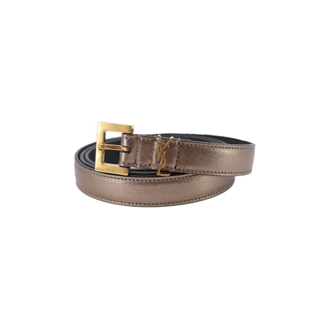 Saint Laurent CASSANDRE THIN BELTS PEWTER L | 95