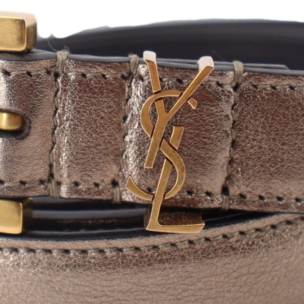 Saint Laurent CASSANDRE THIN BELTS PEWTER L | 95