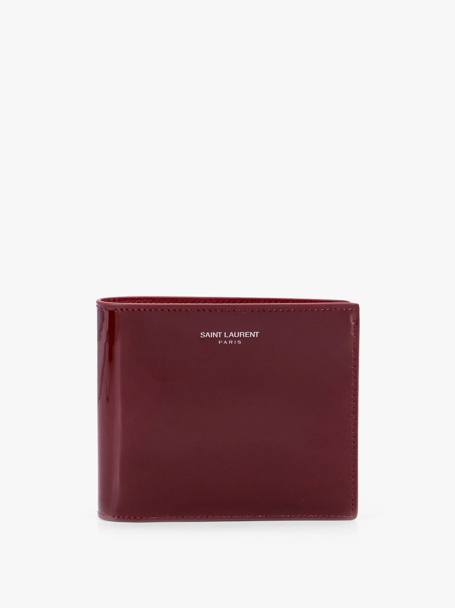 Saint Laurent Patent leather wallet with engraved logo on the front
