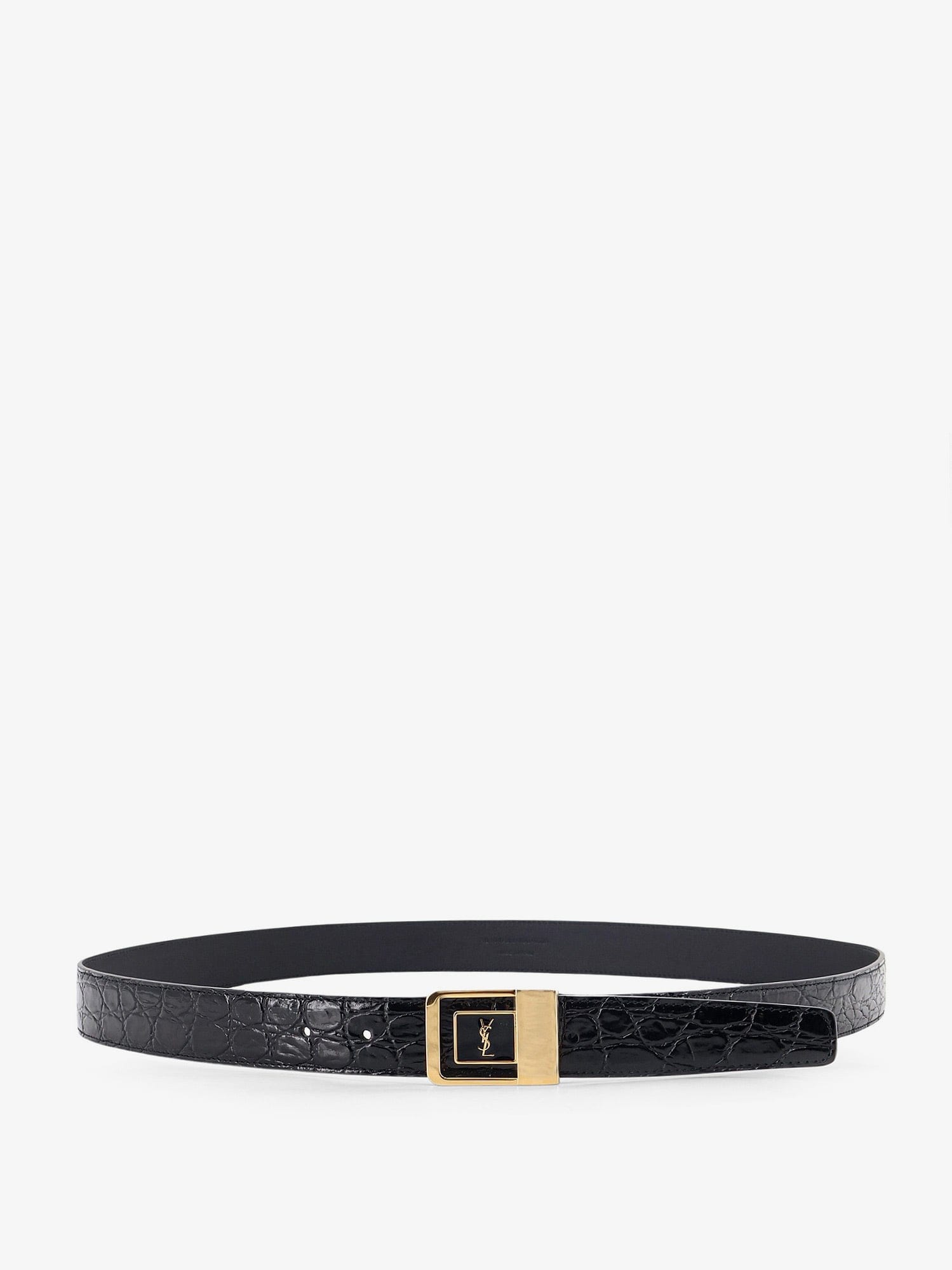 Saint Laurent La 66 crocodile - embossed leather belt