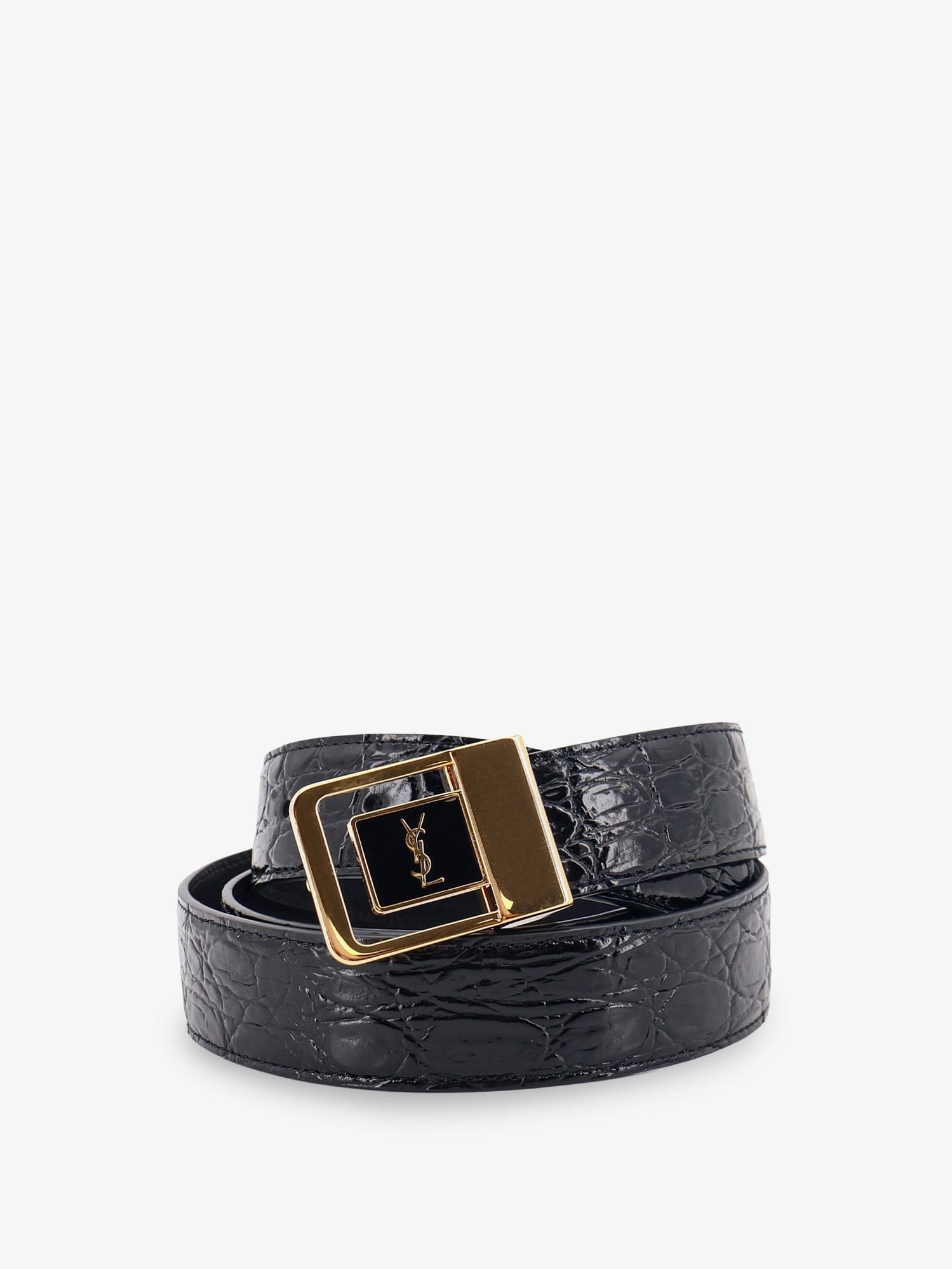 Saint Laurent La 66 crocodile - embossed leather belt