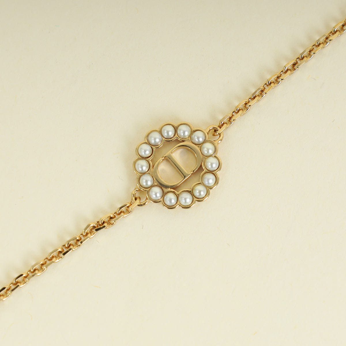 Christian Dior Gold Petit CD Lucky Baroque Bracelet