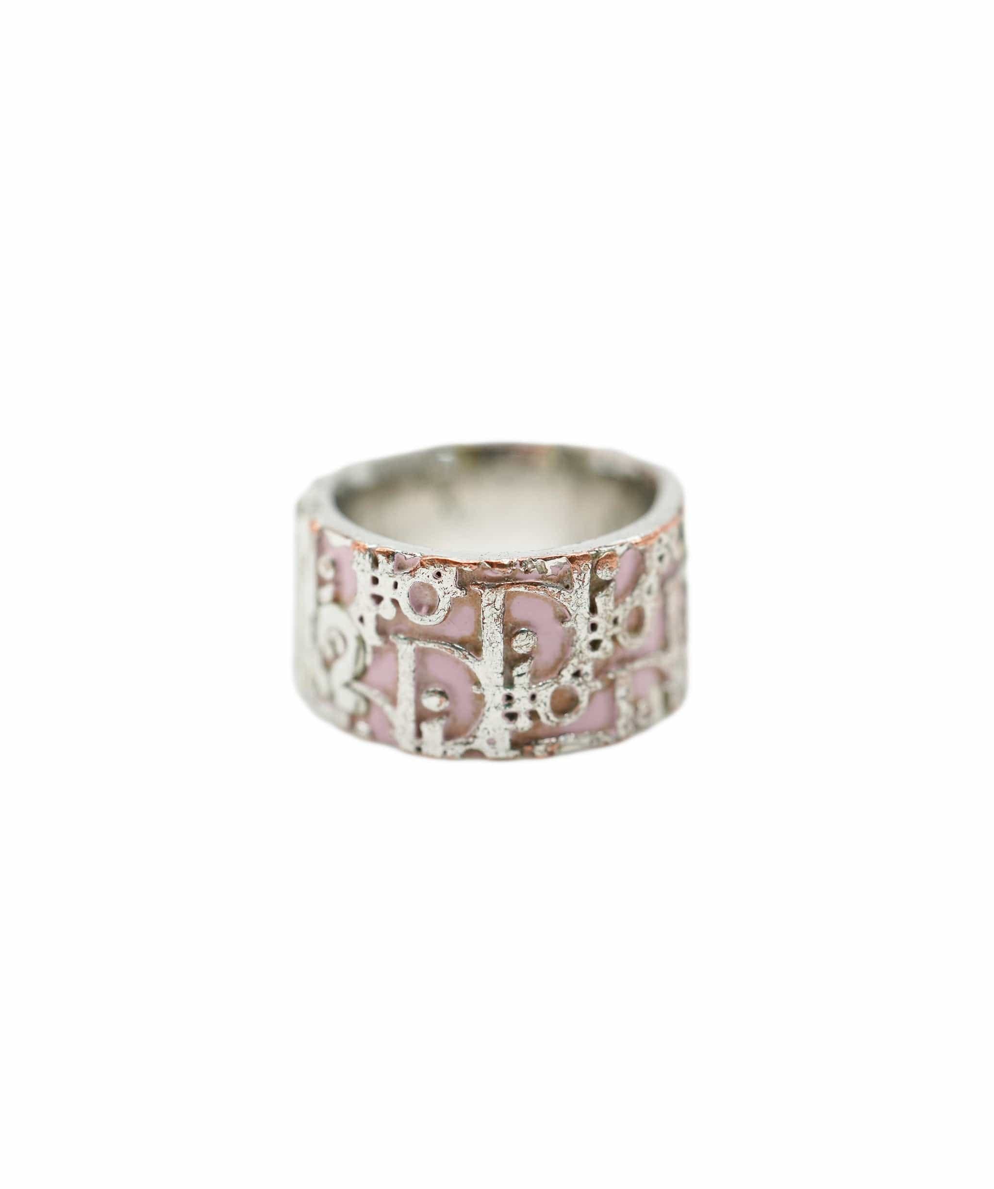 Christian Dior Pink Silver Tone Ring AVC1879