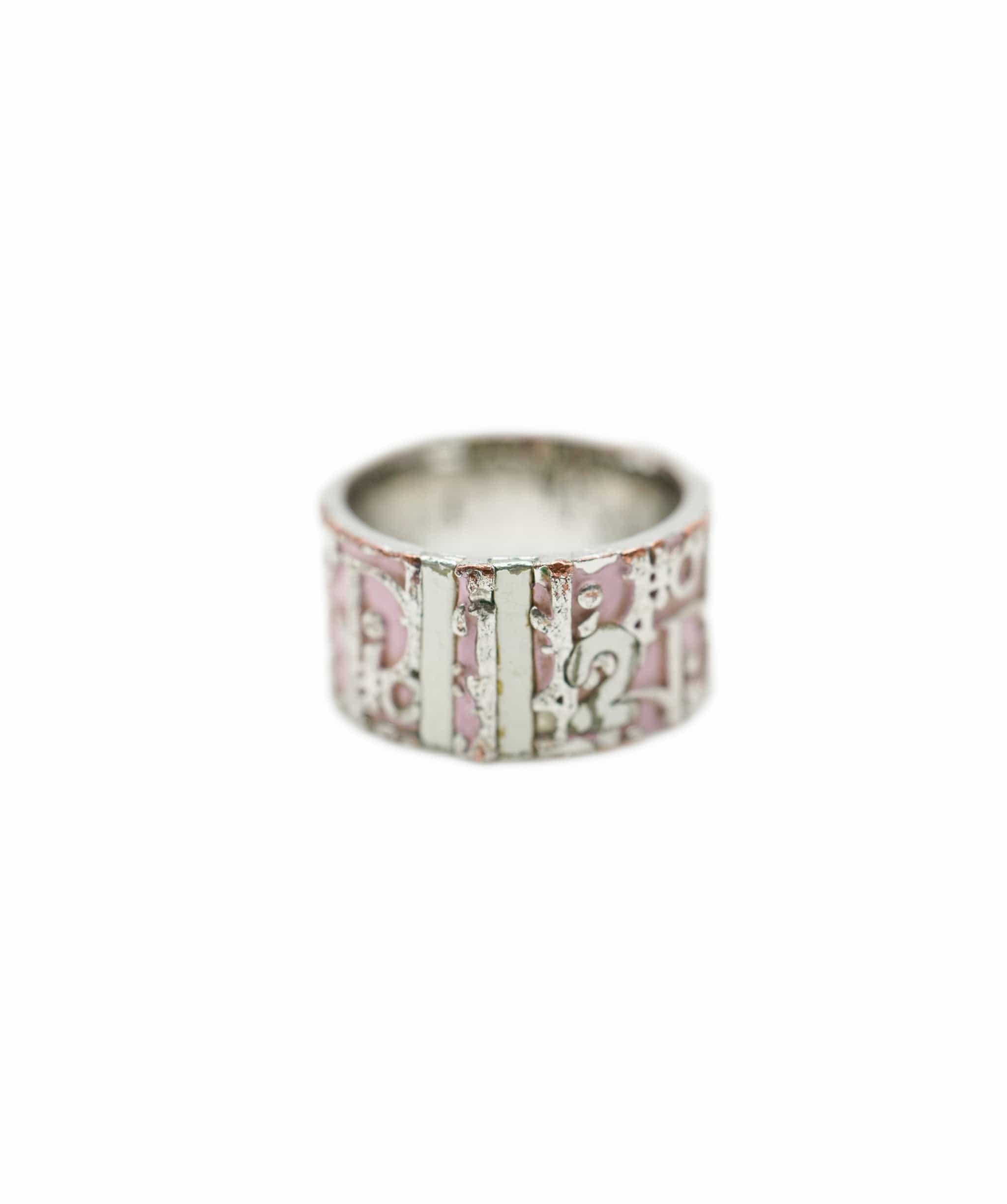 Christian Dior Pink Silver Tone Ring AVC1879