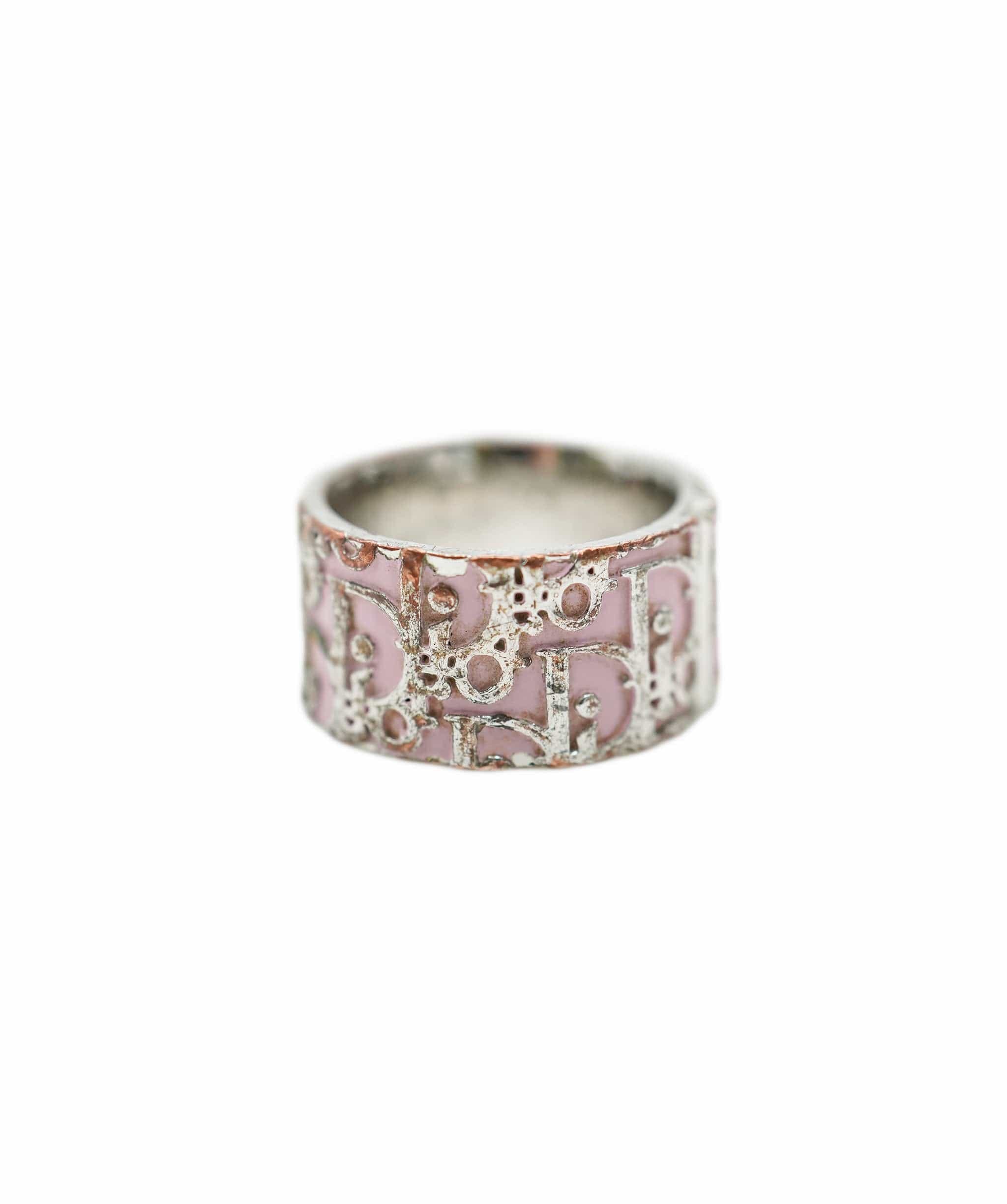 Christian Dior Pink Silver Tone Ring AVC1879