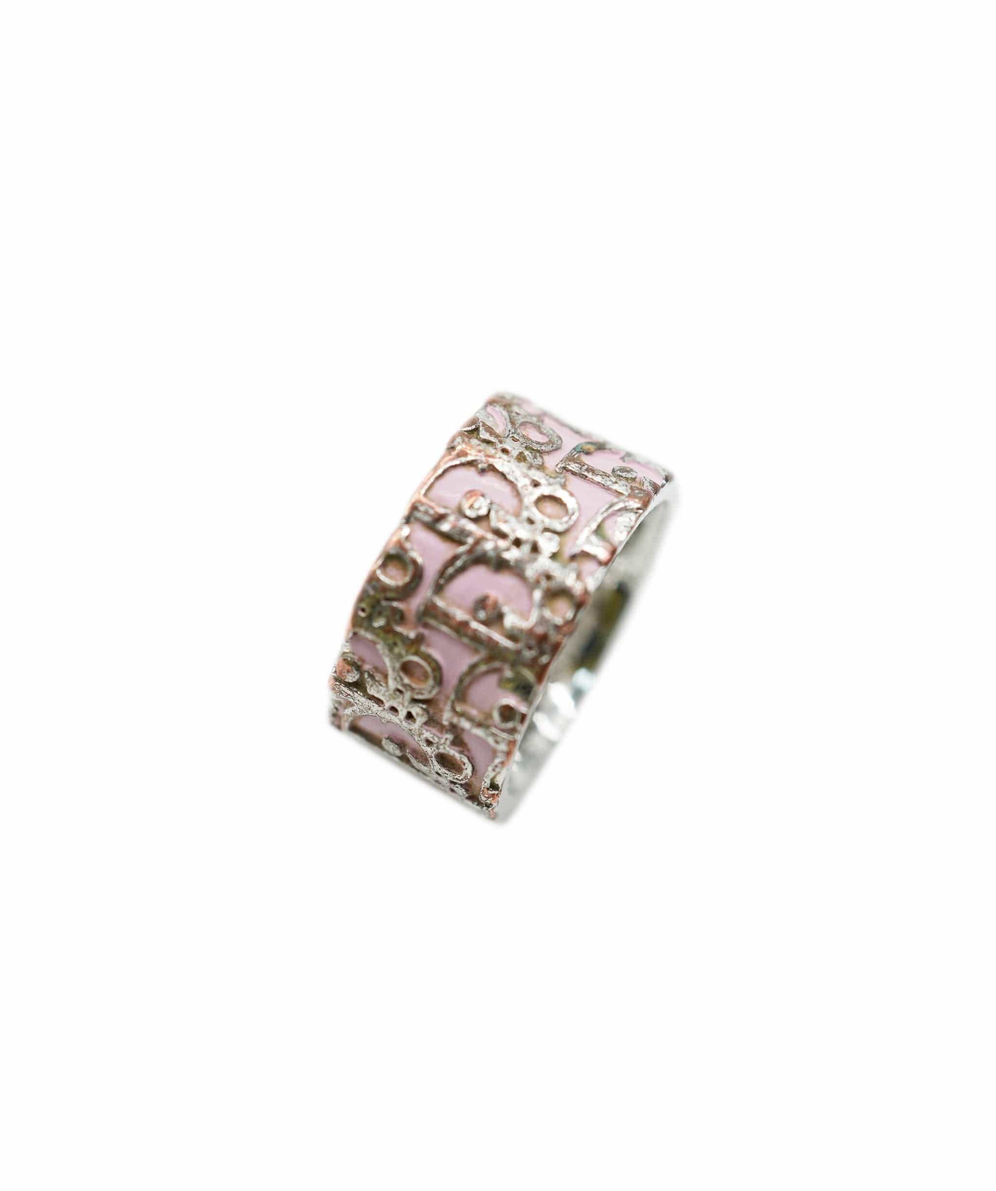 Christian Dior Pink Silver Tone Ring AVC1879