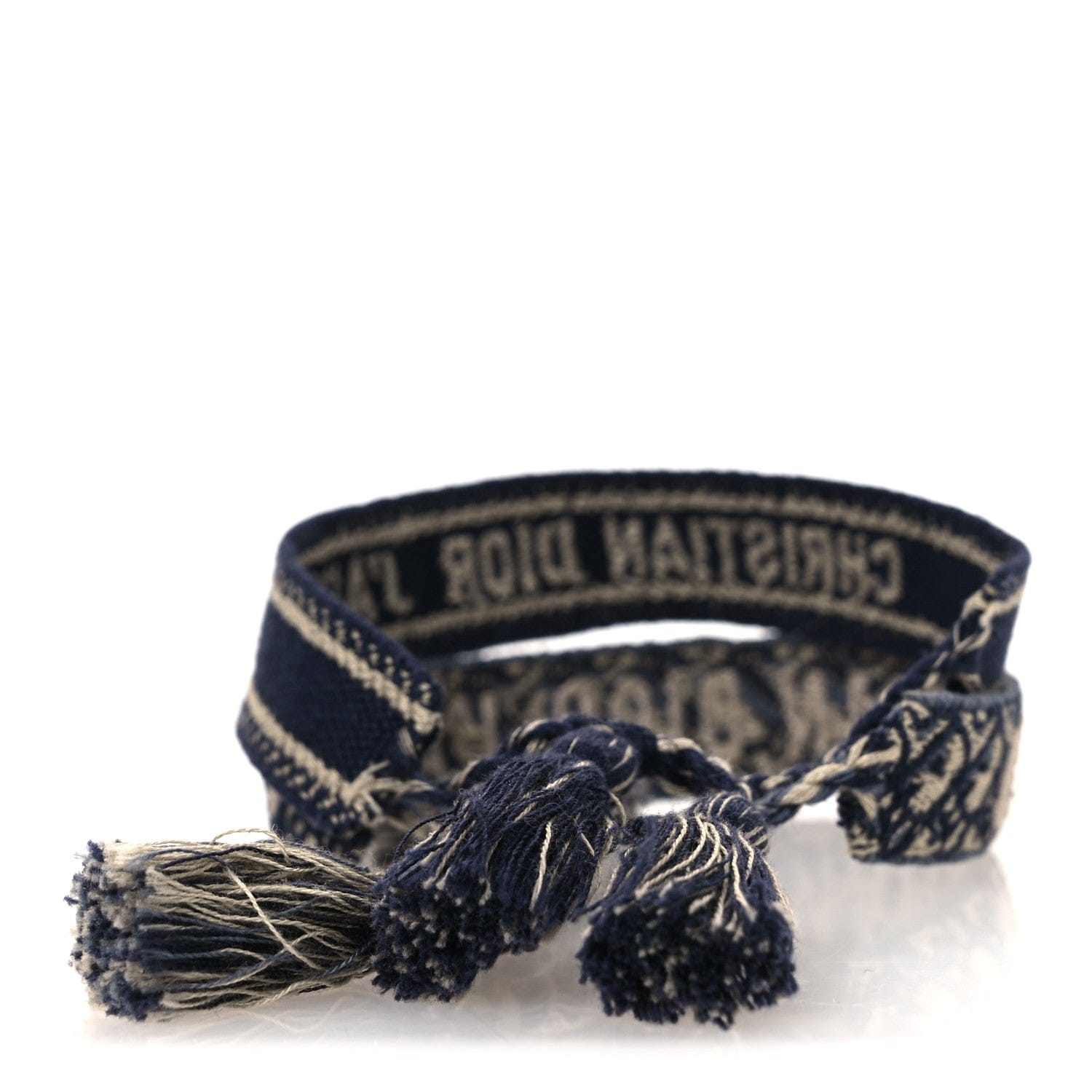 Christian Dior Woven Cotton J'Adior Friendship Bracelet Set Navy