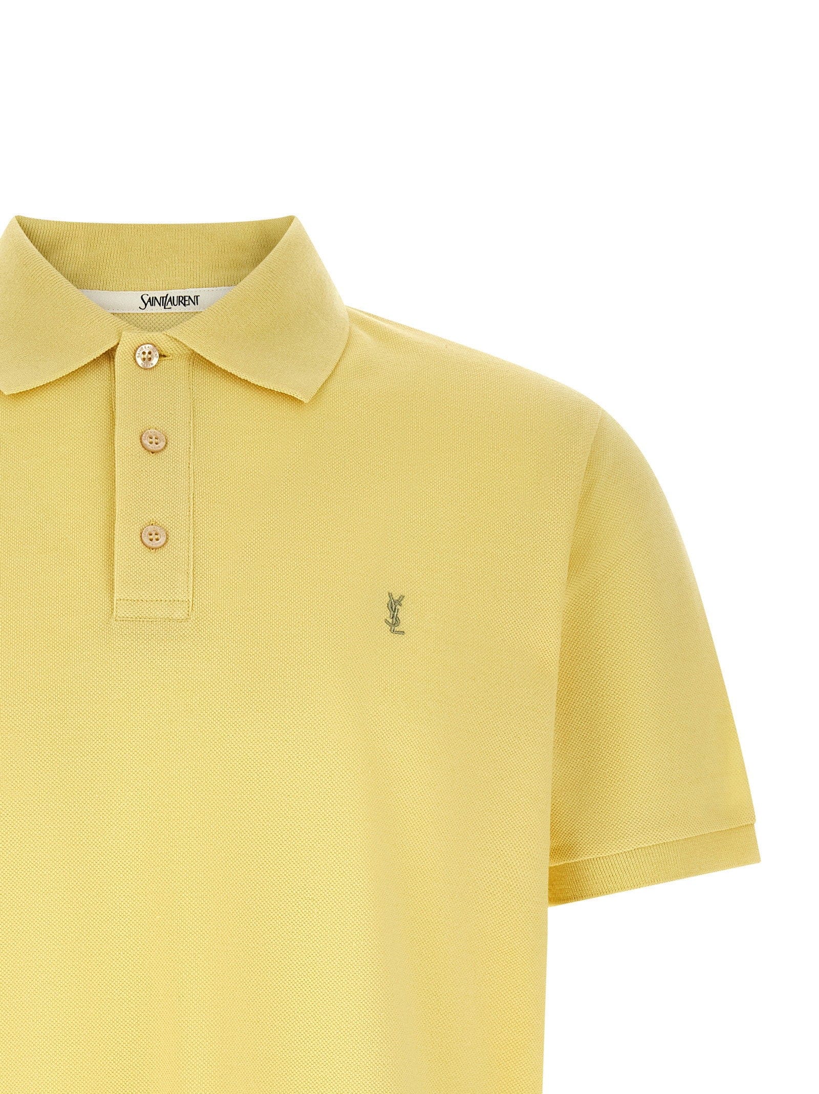 Saint Laurent Cassandre Polo Shirt — Yellow