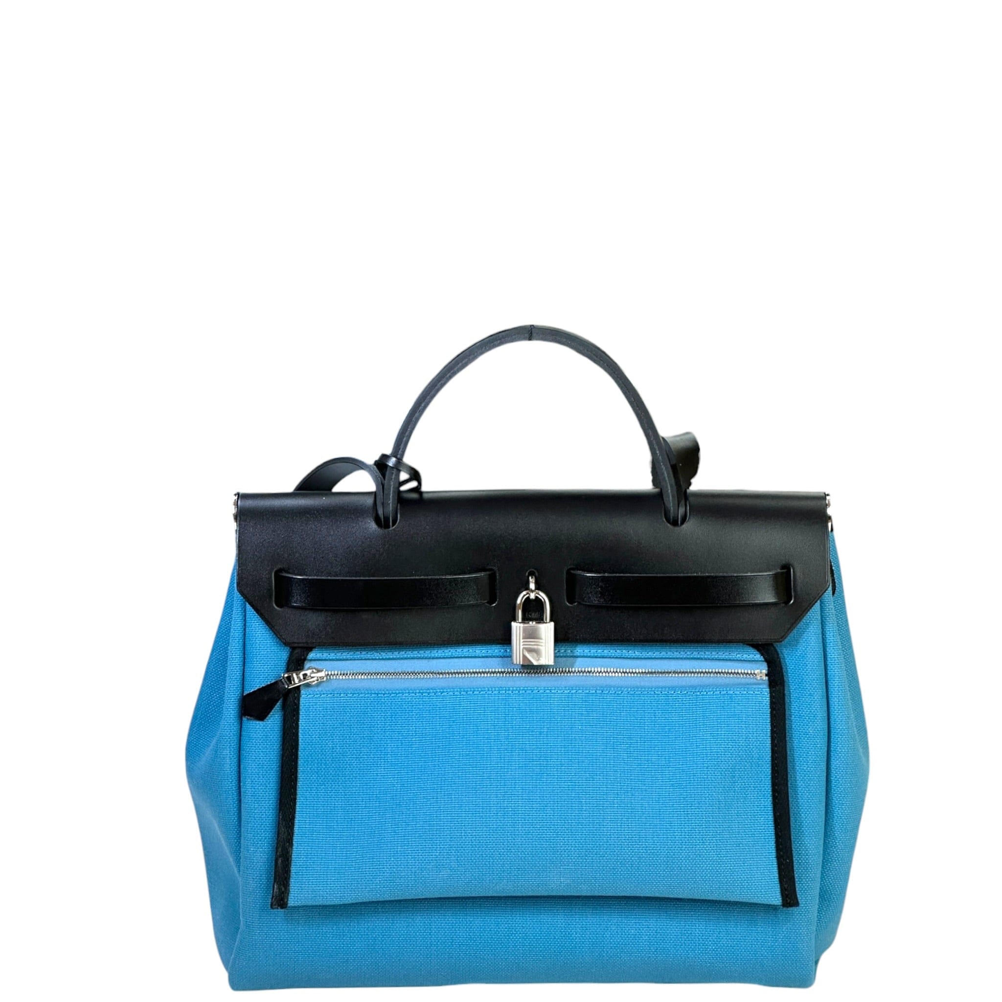 Hermès Herbag Zip 31 Bleu Jean Canvas PHW