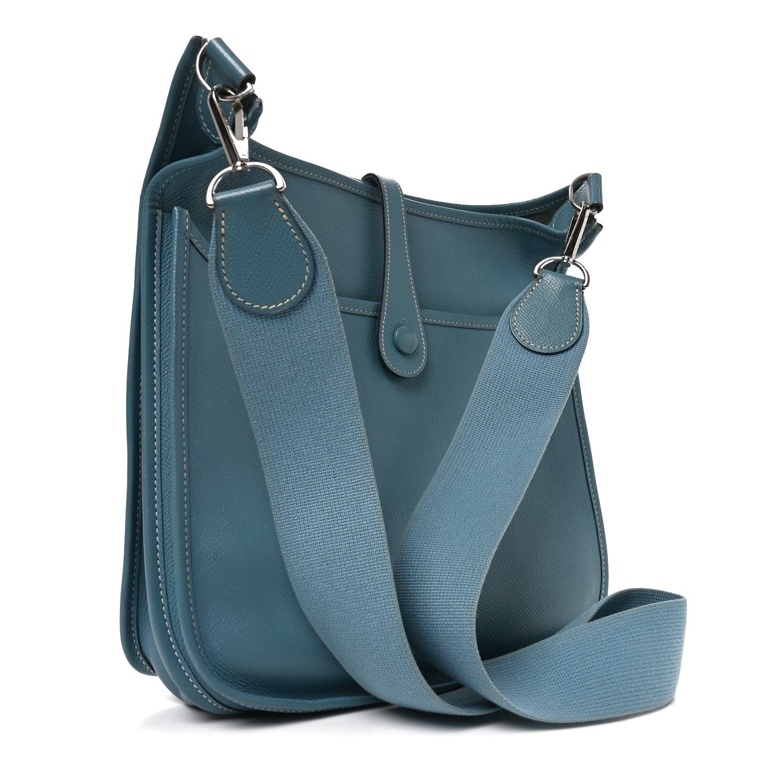 Hermes Taurillon Clemence Evelyne II PM Blue Jean