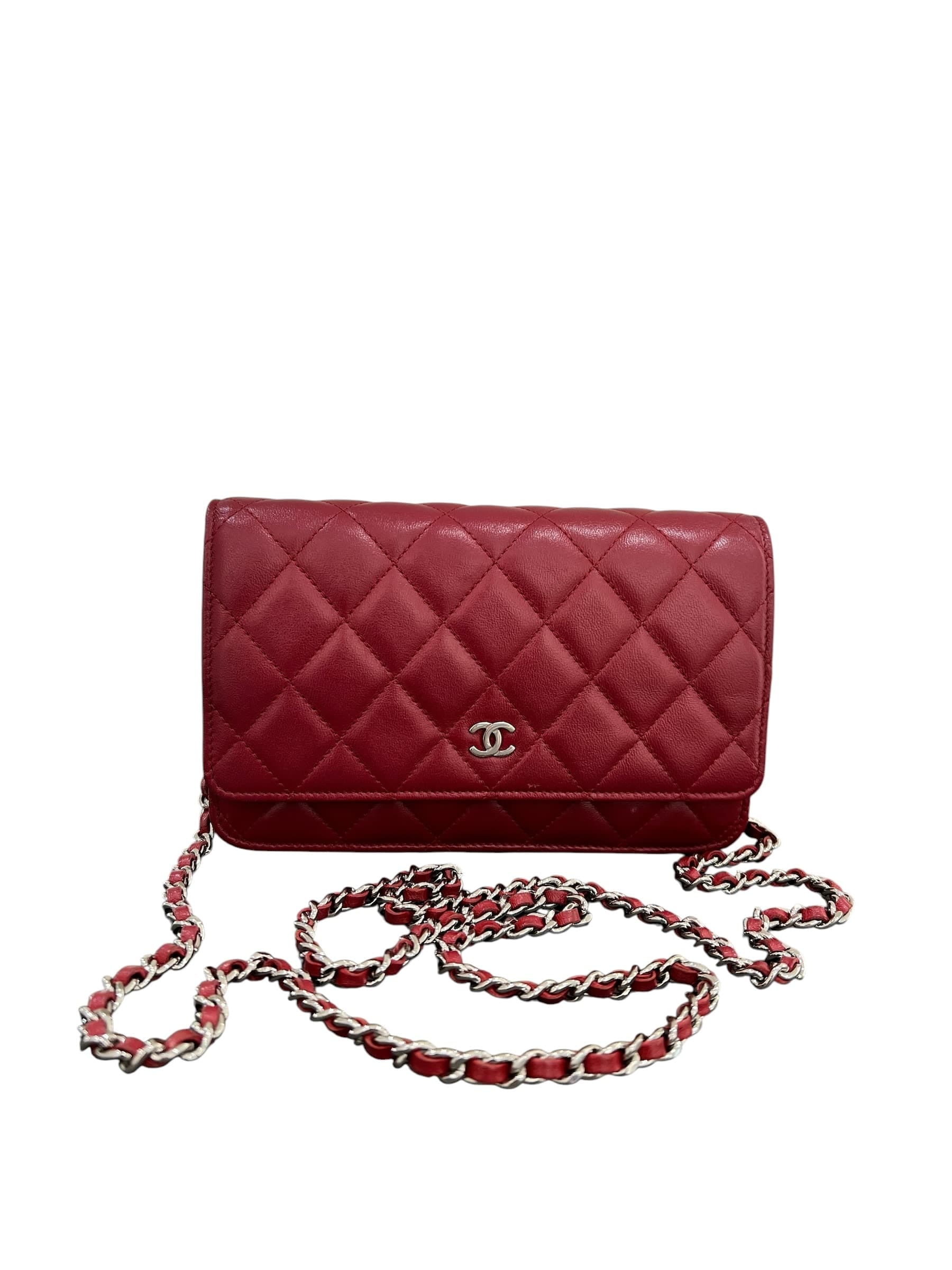 Chanel Wallet on Chain Red Lambskin SHW #19 SKCH4114