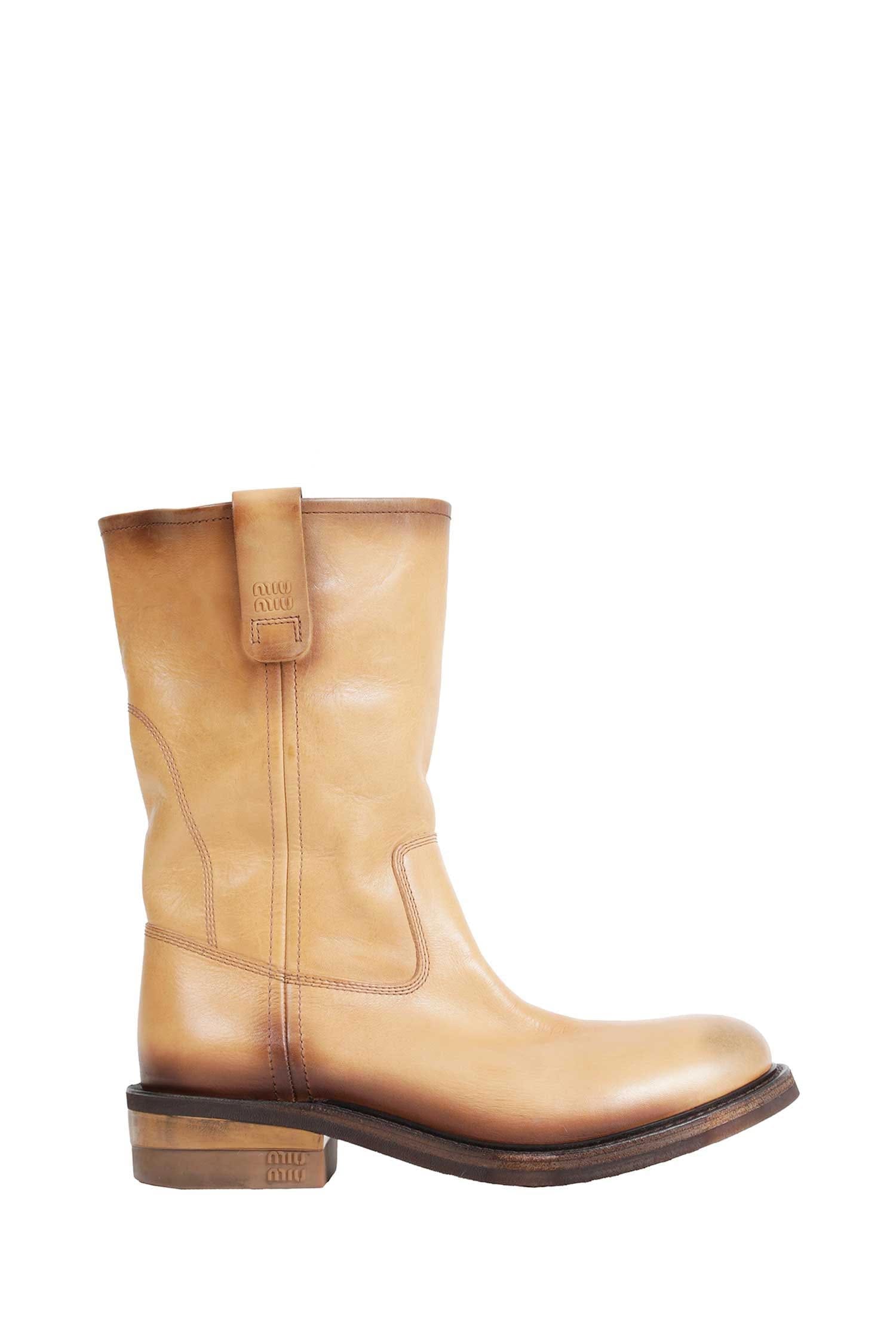 MIU MIU Foule Leather Boots