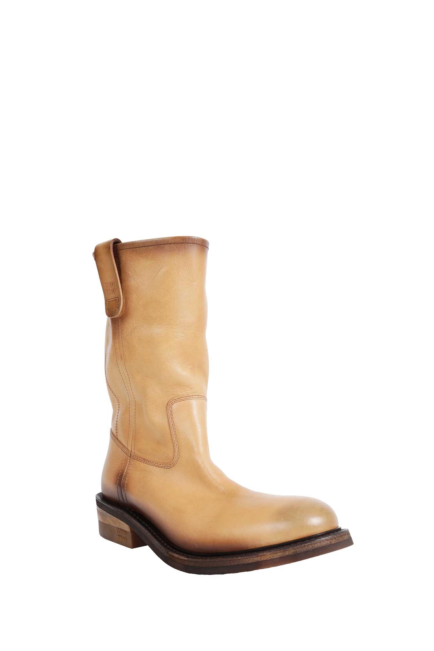 MIU MIU Foule Leather Boots
