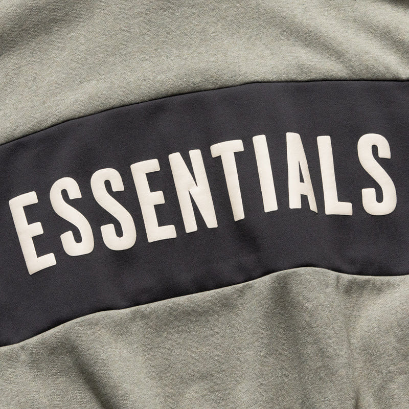 Fear Of God Essentials Cropped Relaxed Paneled Hoodie - Seal Heather/Iron Grey