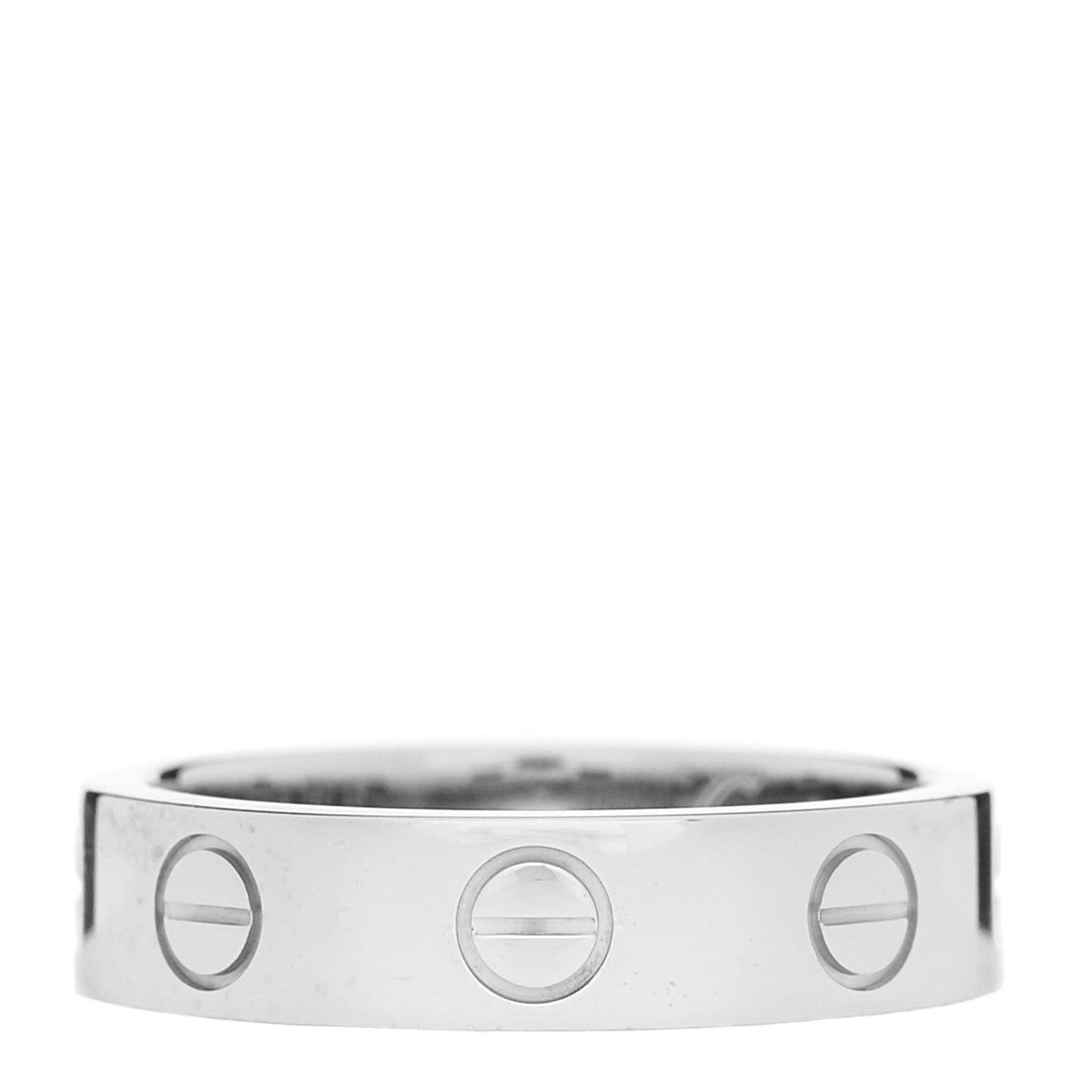 Cartier 18K White Gold Diamond 4 mm LOVE Wedding Band Ring 45 3.25