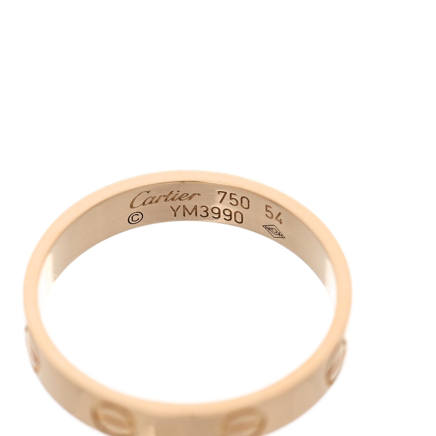 Cartier 18K Yellow Gold 3.5 mm LOVE Wedding Band Ring 54 6.75