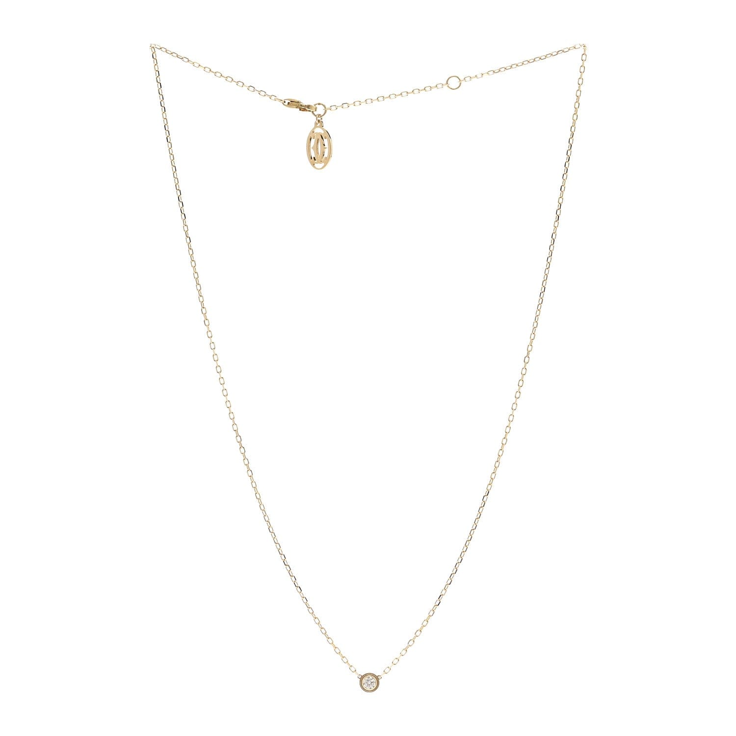 Cartier 18K Yellow Gold Diamond SM D'Amour Pendant Necklace