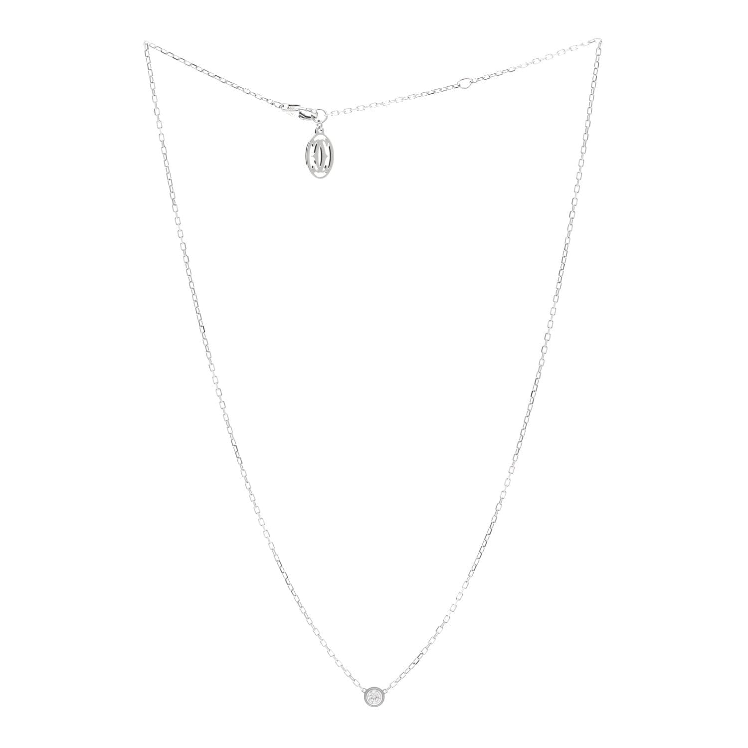 Cartier 18K White Gold Diamond SM D'Amour Pendant Necklace