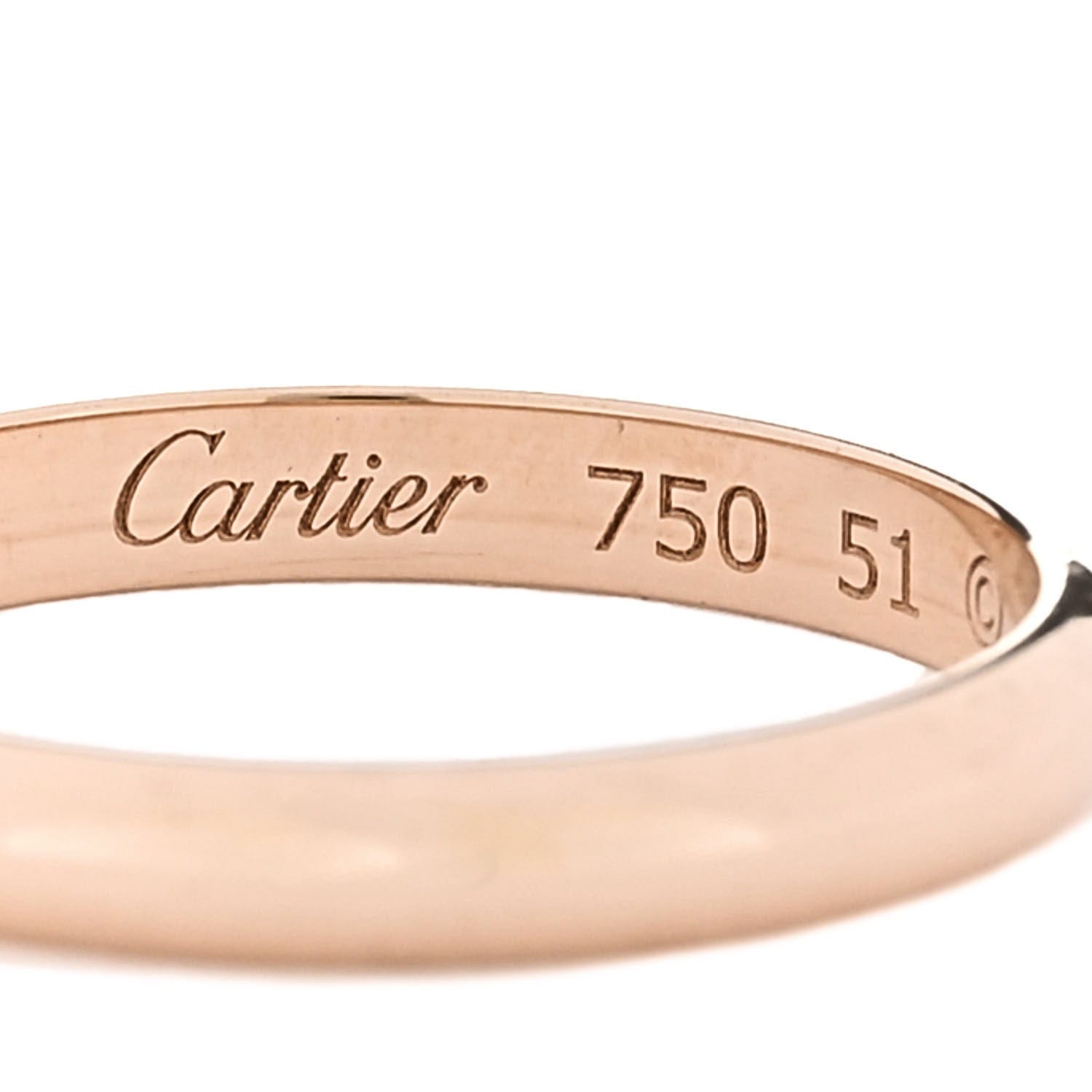 Cartier 18K Pink Gold 2.5 mm 1895 Wedding Band Ring 51 5.75