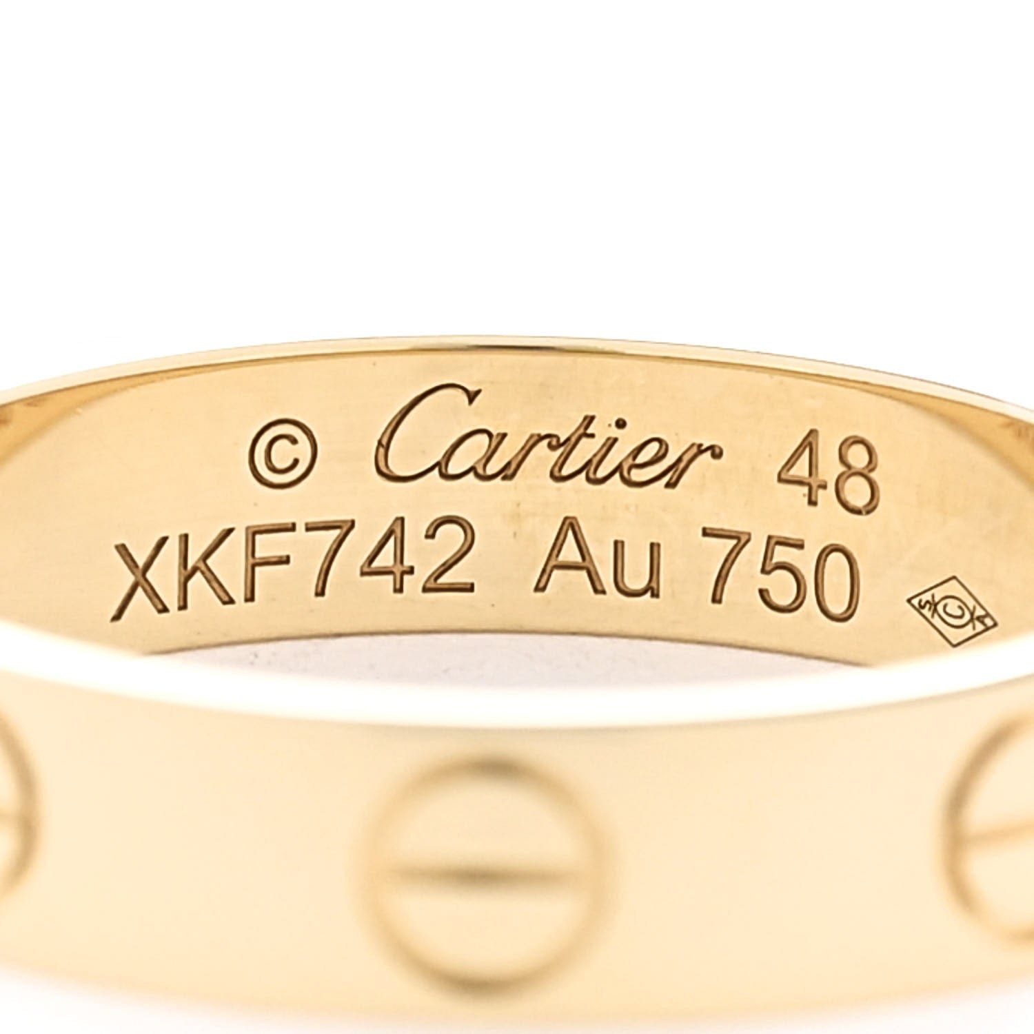Cartier 18K Yellow Gold 3.5 mm LOVE Wedding Band Ring 48 4.5