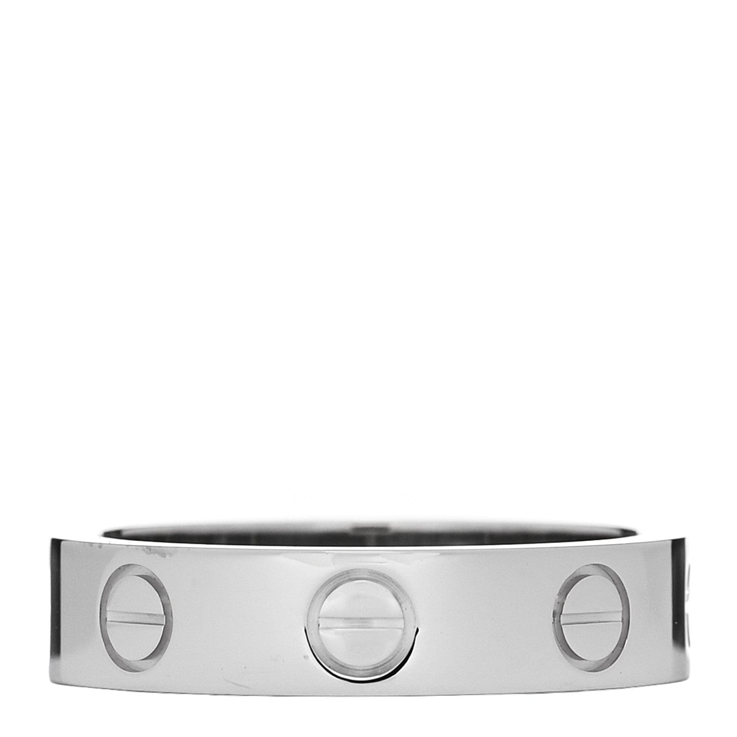 Cartier 18K White Gold Diamond 4 mm LOVE Wedding Band Ring 46 3.75