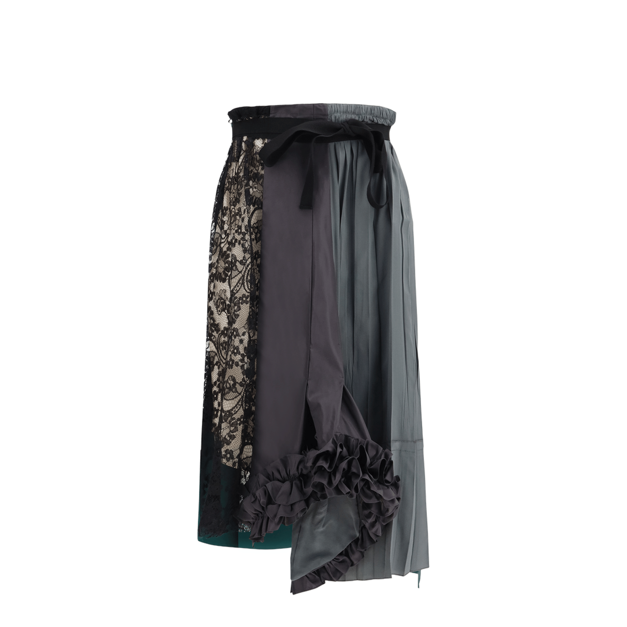 Prada Patchwork Midi Skirt With Panel Construction