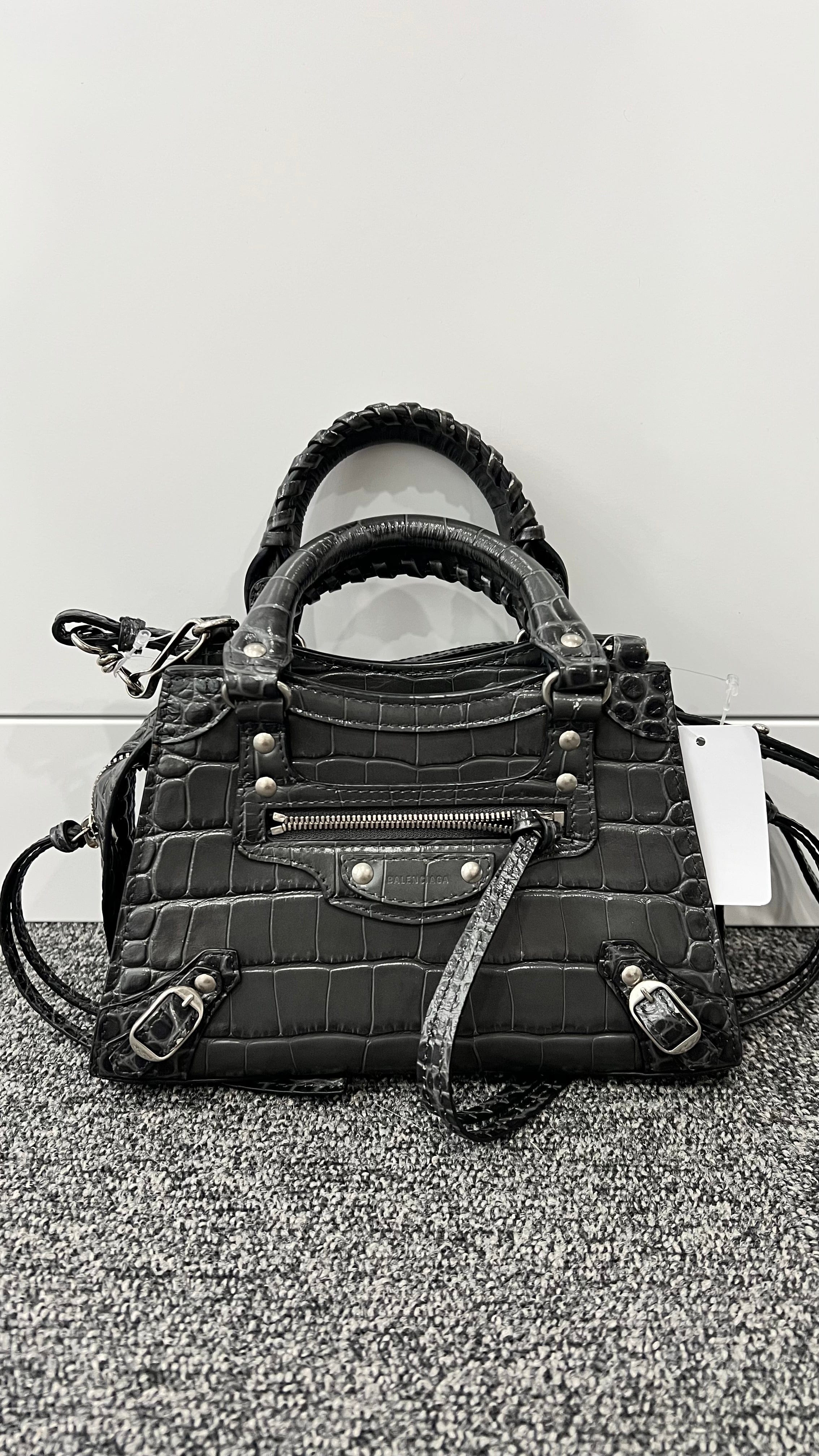 Balenciaga Neo Classic City Nano 638524 Leather Gray Edge B02033B7EM
