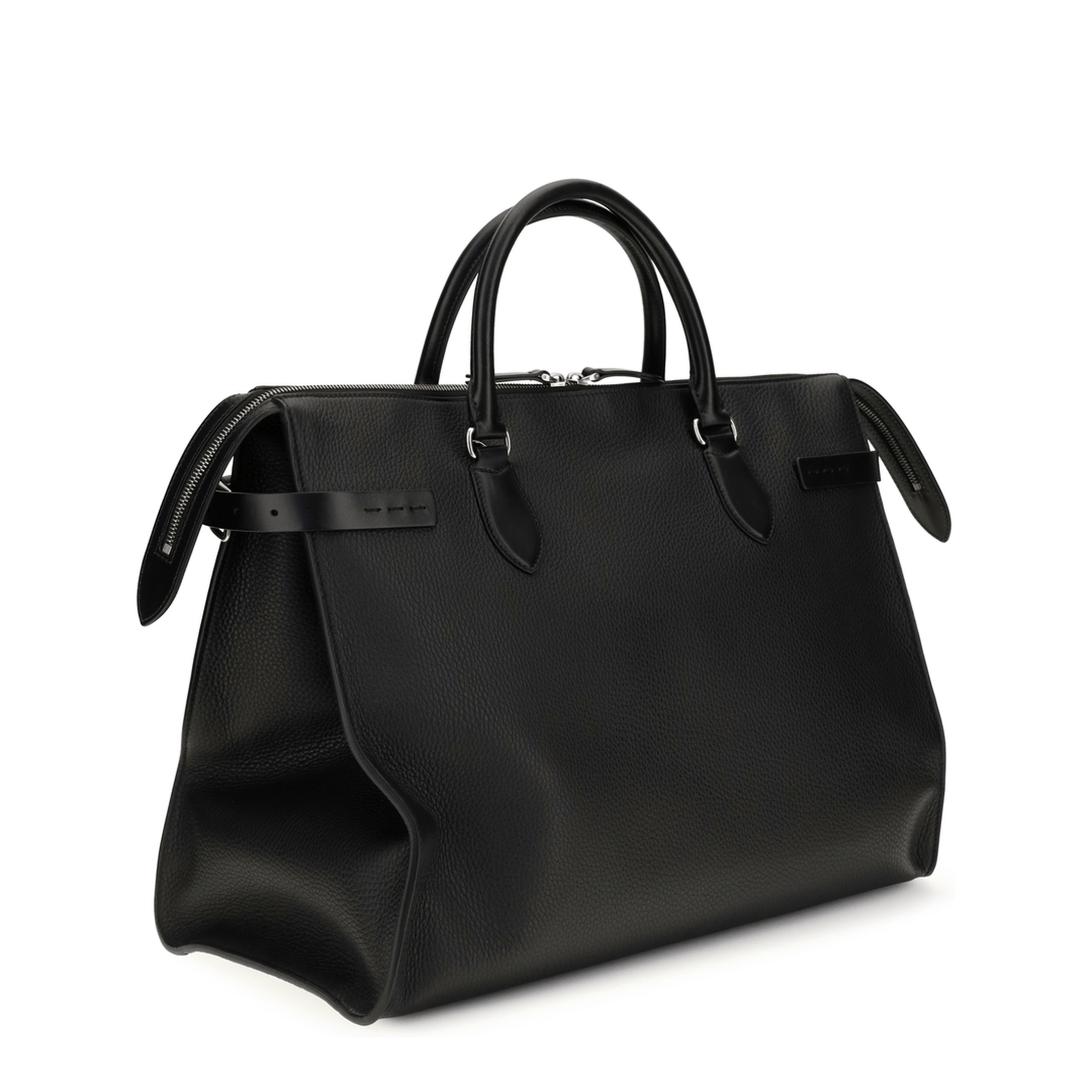 Valentino Antibes Large Grained Leather Duffle Bag - Dark Brown